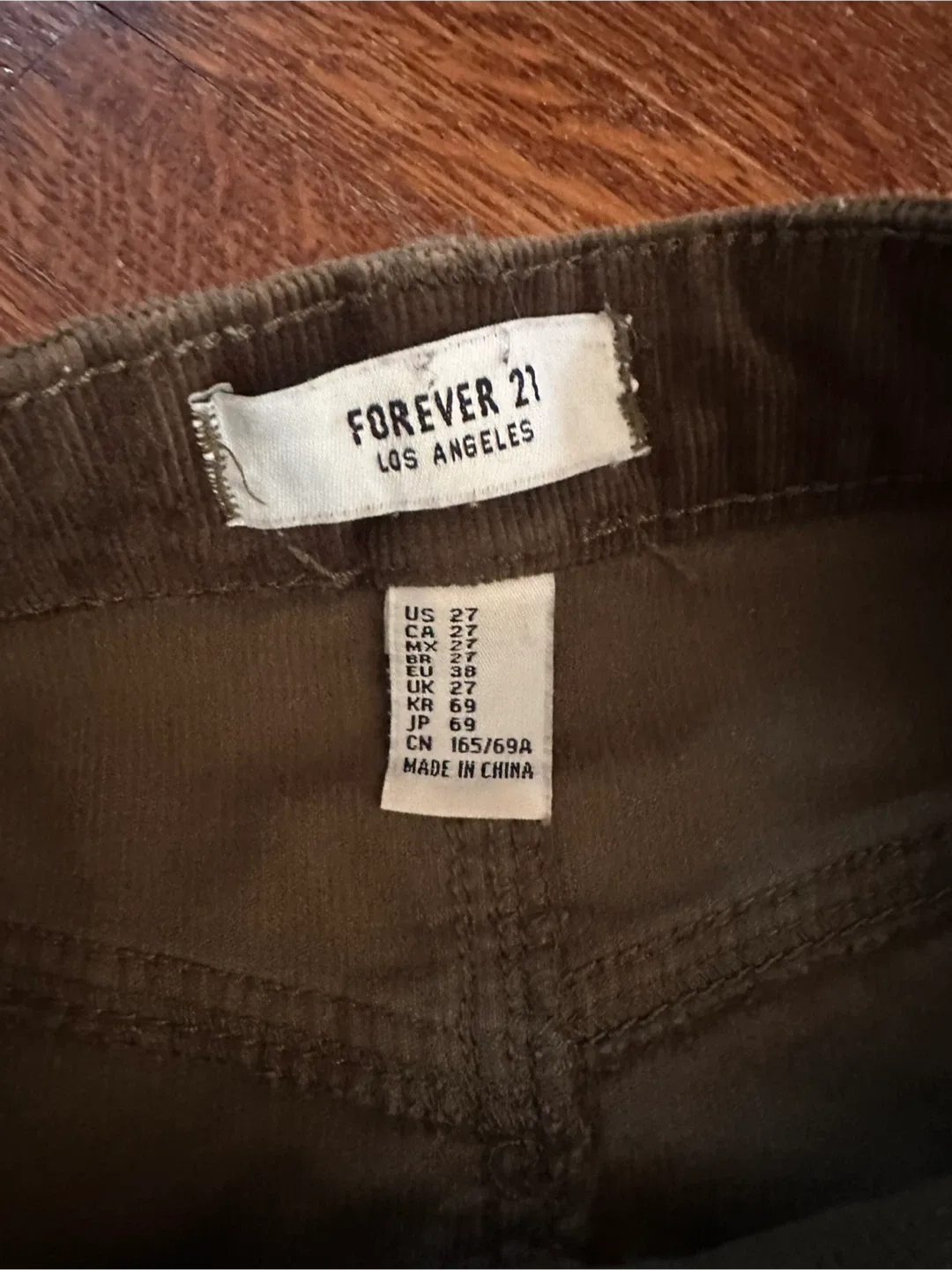 Olive Green Corduroy Mini Skirt image indicator(3)