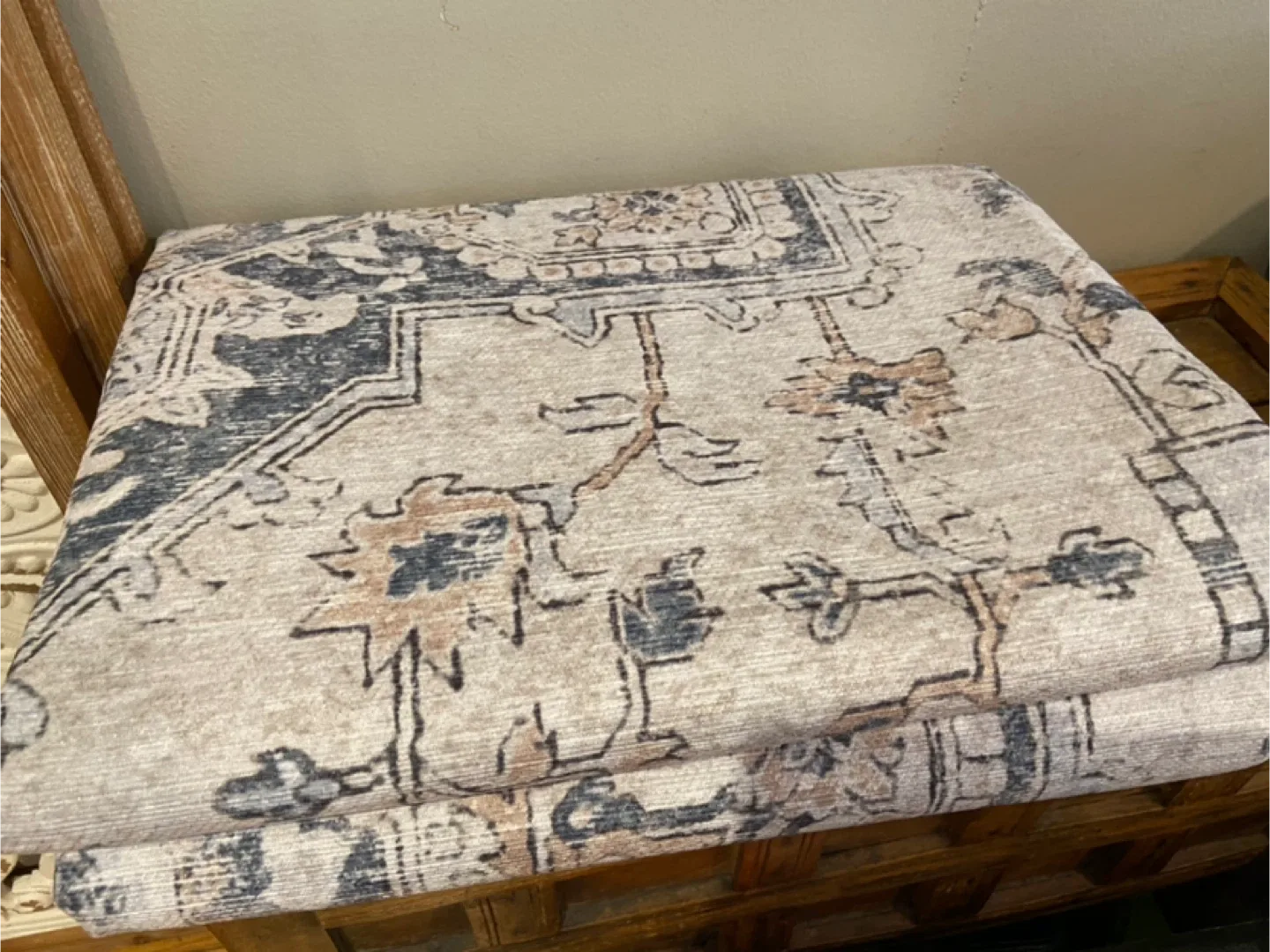 New 5x7 Area Rug Washable Blue/Taupe image indicator(5)