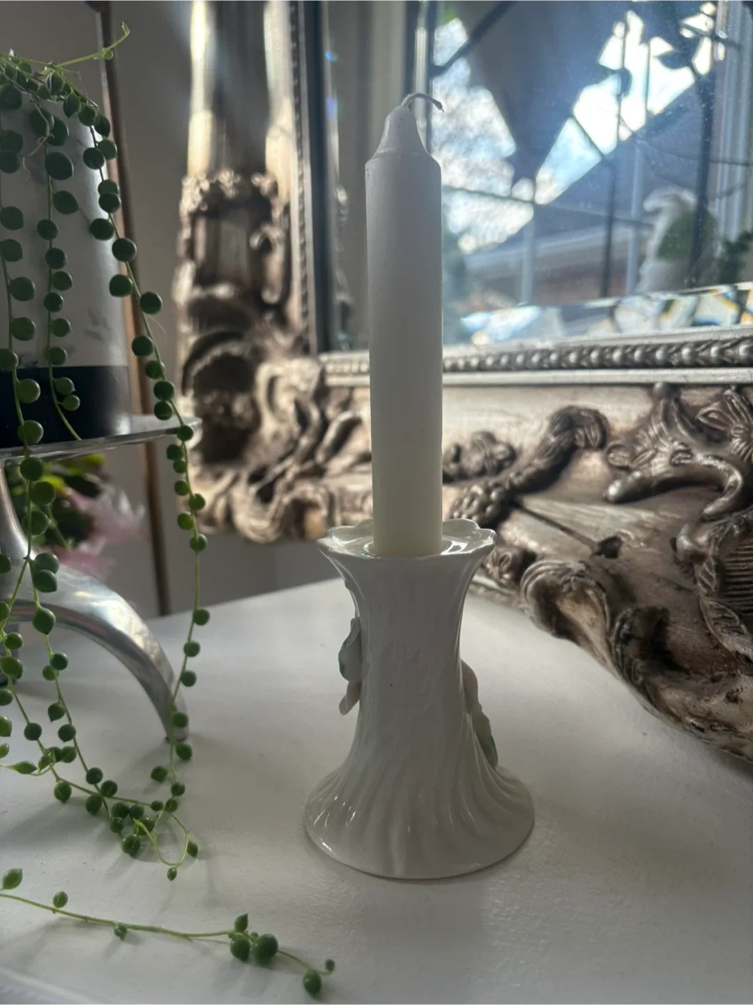 Vintage - Ceramic Candle Holder with Floral Design image indicator(3)