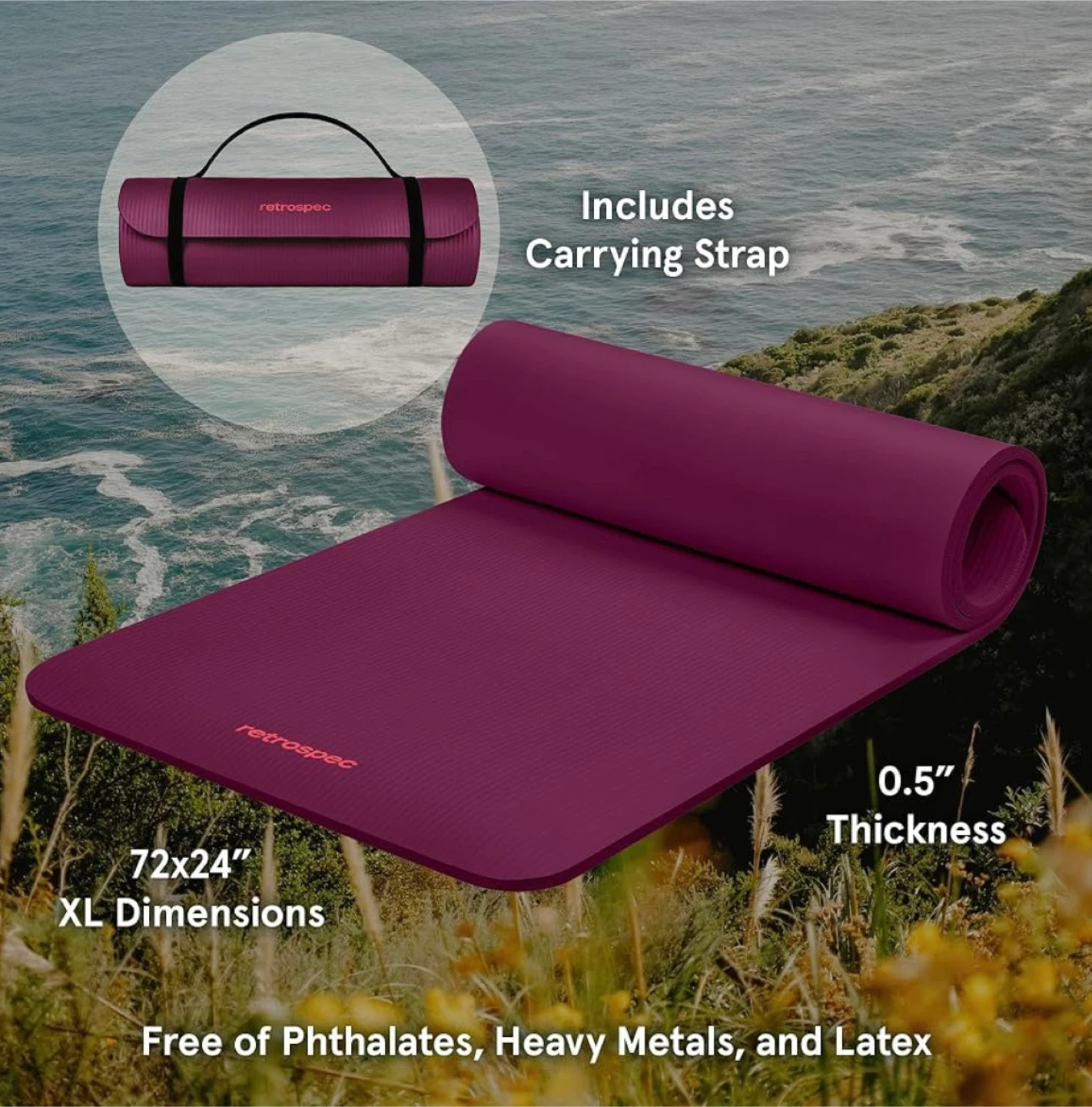 Move out sale: New Retrospec Burgundy Yoga Mat XL - photo 2