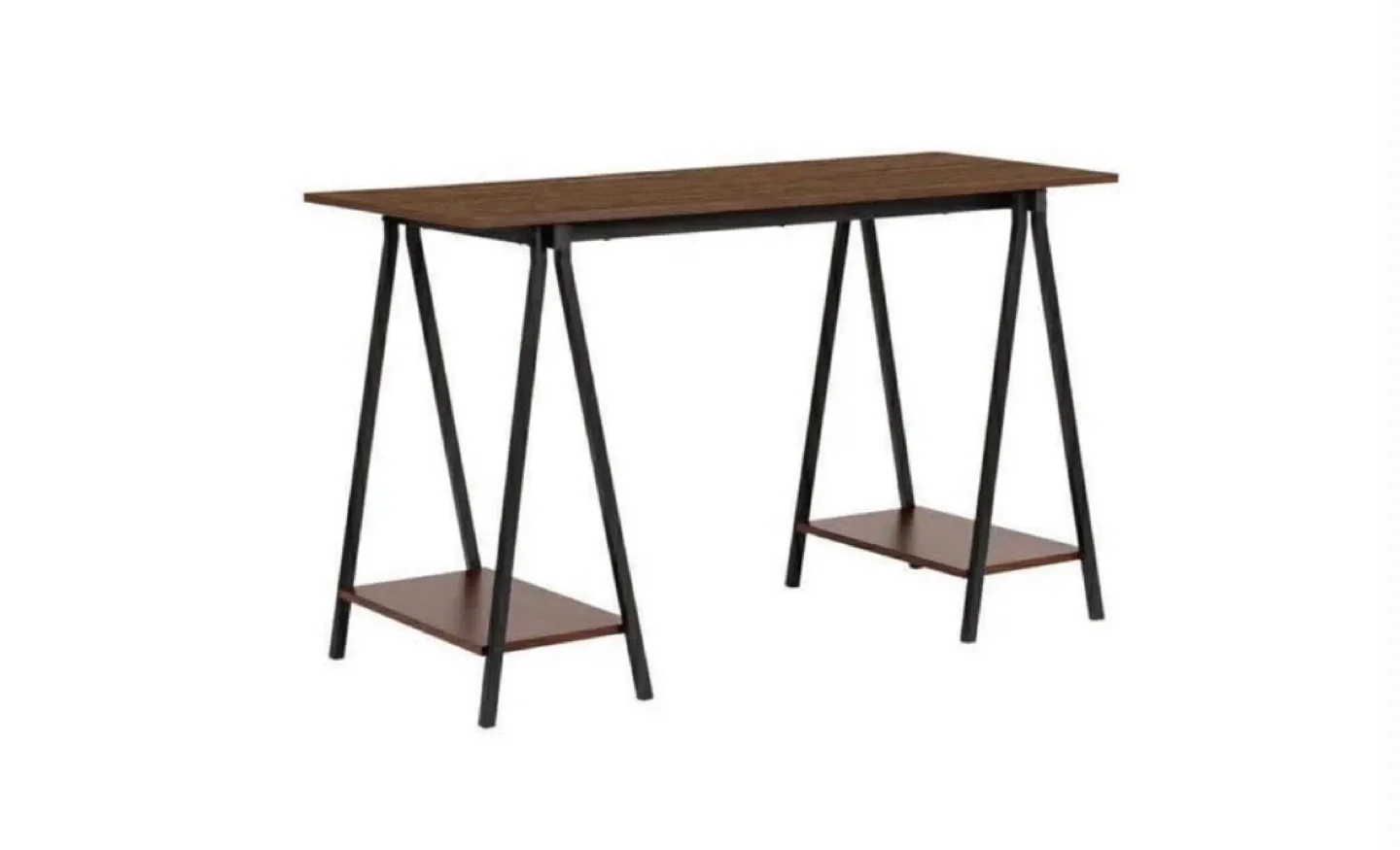 Brown Wood Desk with Black Metal Legs(unopened)
