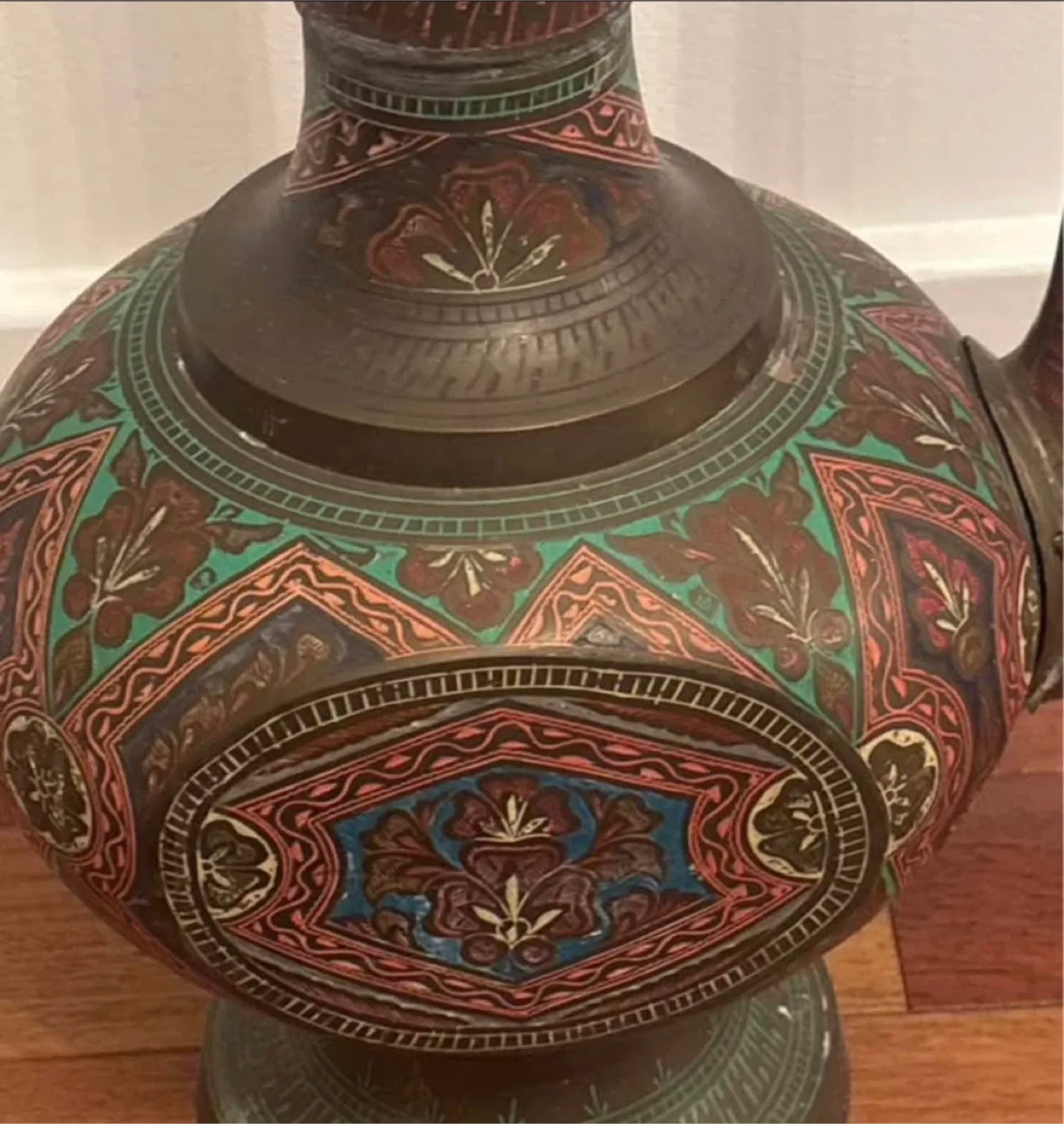 Antique Decorative Oversized Brass Pitchers- Set of 3 image indicator(6)