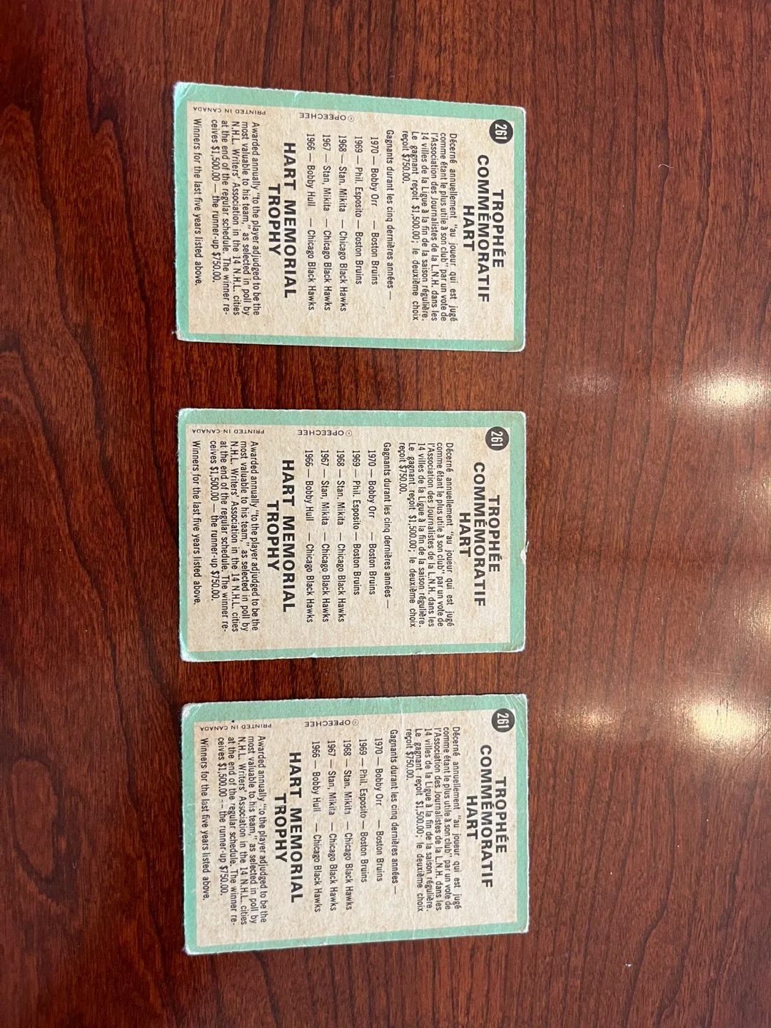 1970/71 O-pee-chee Nhl Hockey Card 261 Hart Trophy image indicator(2)