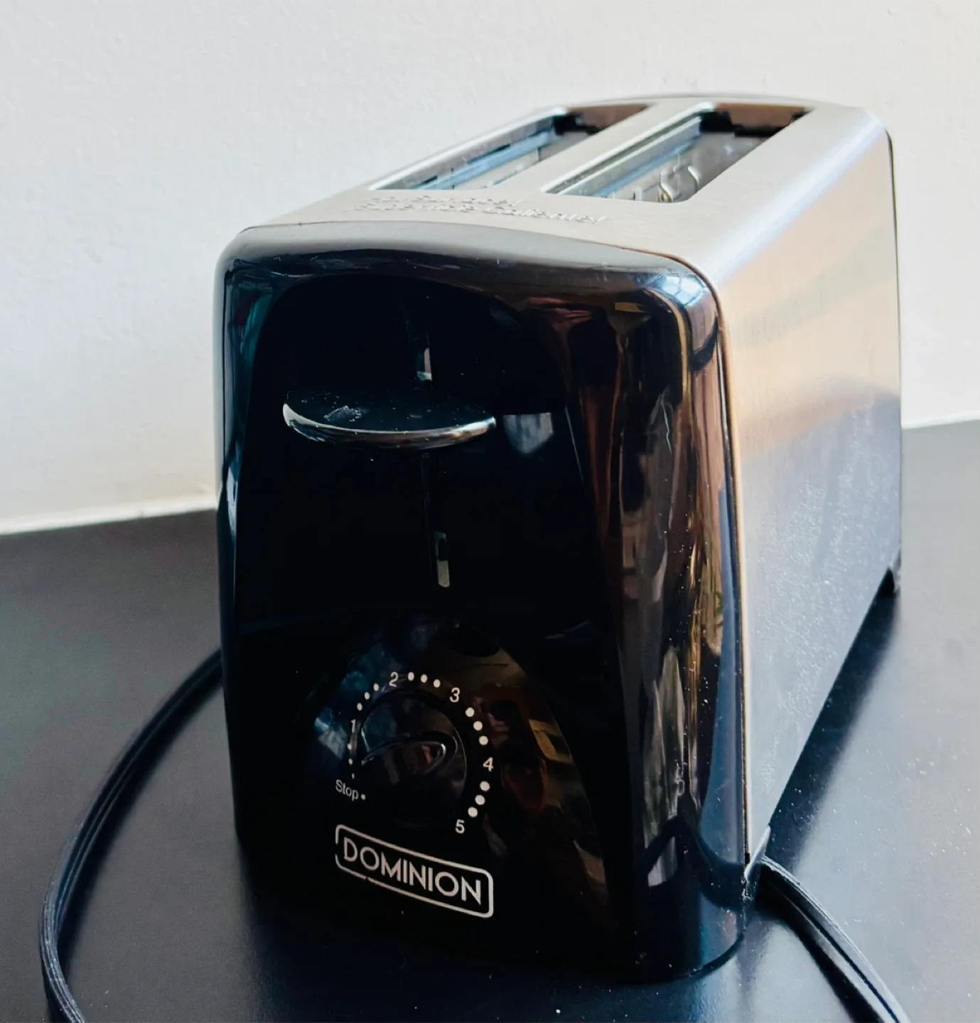 Dominion Toaster - extra-wide slots -Black/Silver image indicator(2)