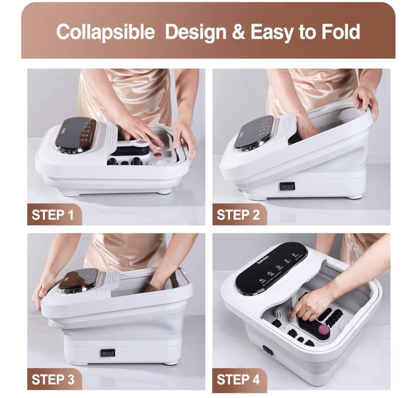 Beinilai Collapsible Foot Spa Bath Massager image indicator(3)