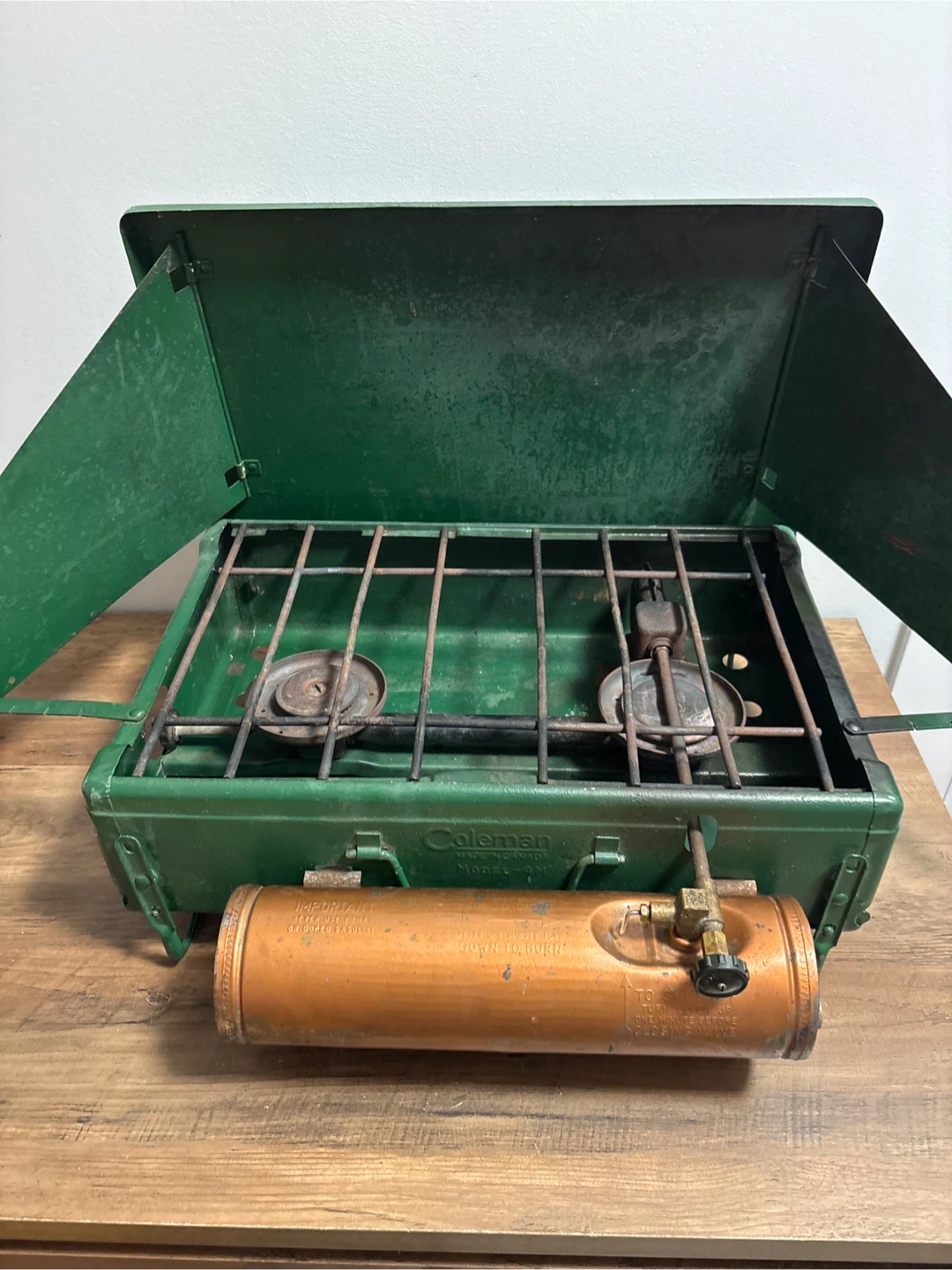 Vintage Coleman Model 425 Two Burner Camp Stove - Green - photo 5