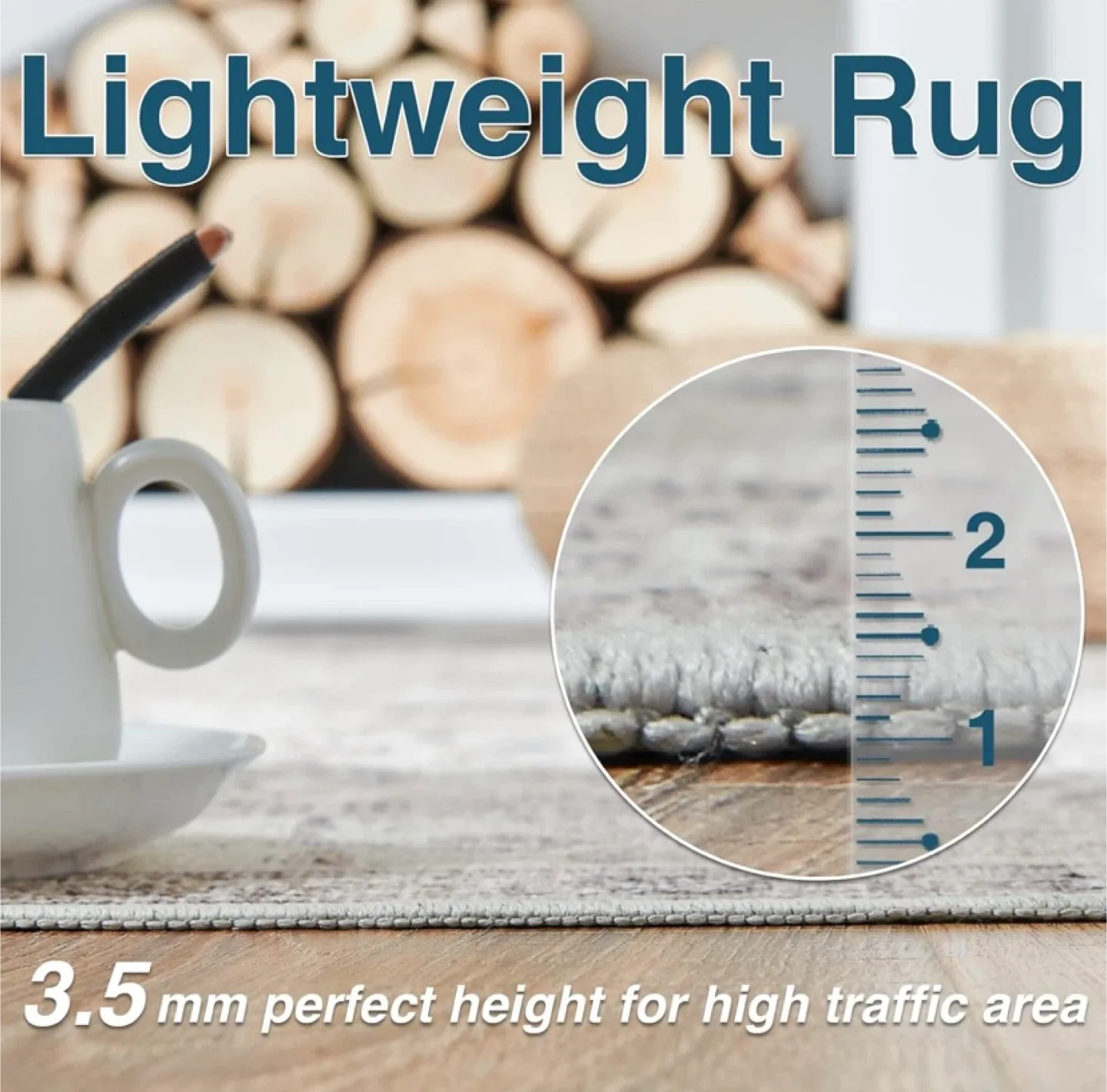 New 4x6 Area Rug Washable Grey Multi image indicator(4)