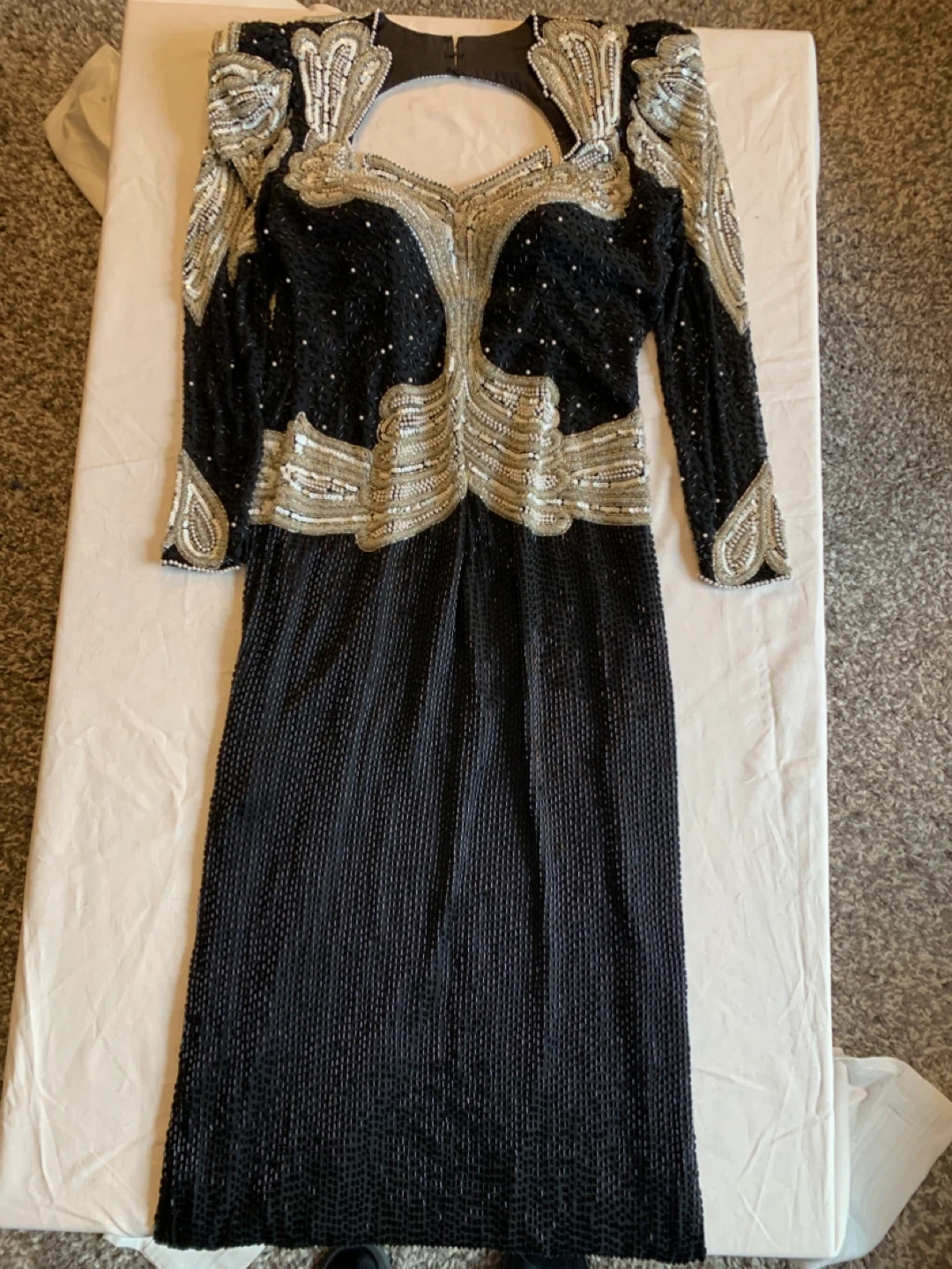 Vintage Black Beaded Dress