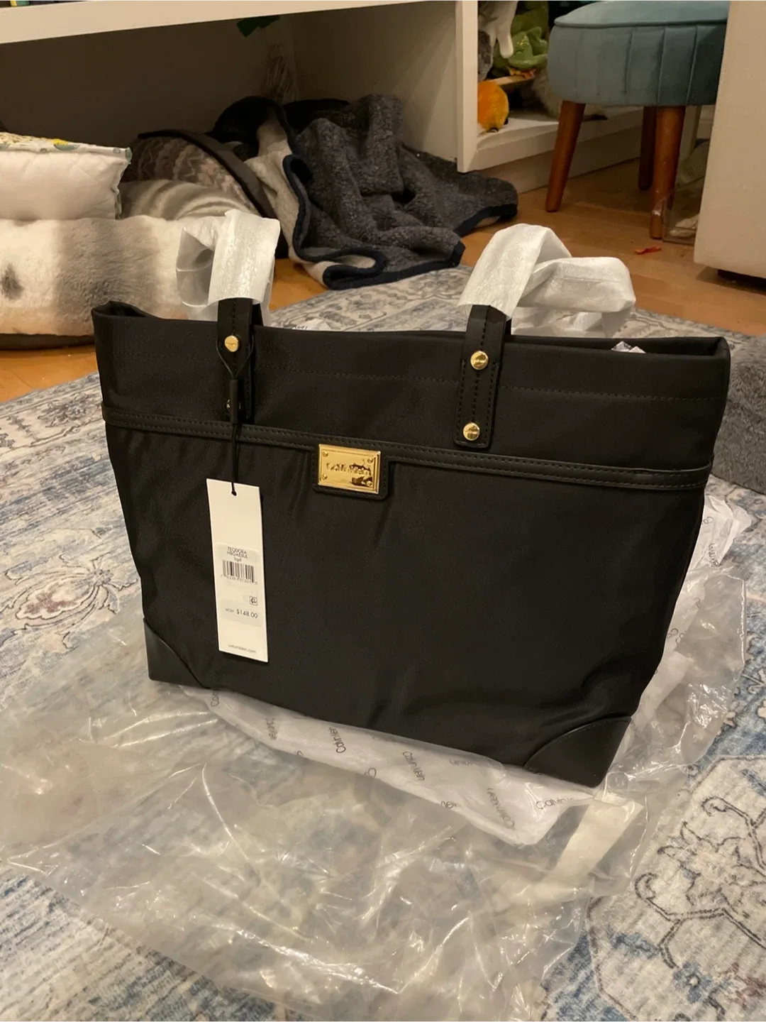 Calvin Klein Black Tote Bag - New with Tags!