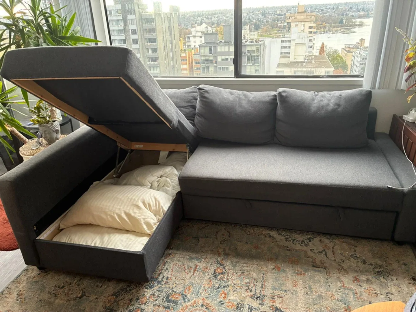 Grey Sectional Sofa with Storage image indicator(2)