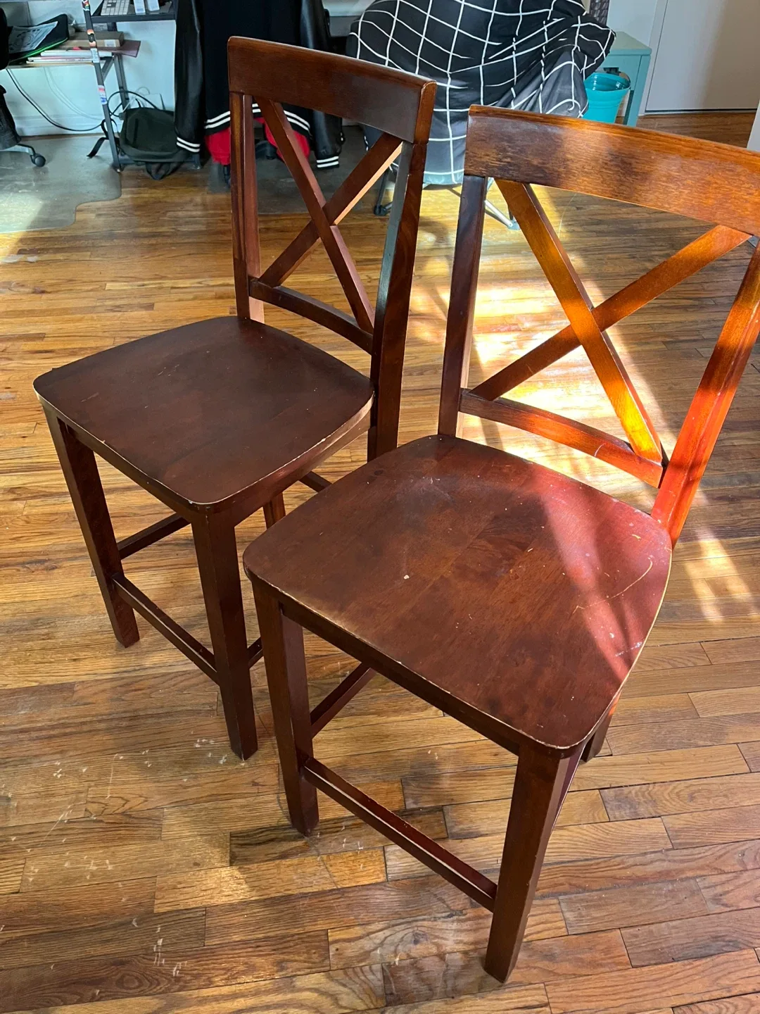 Wooden Bar Stools - Set of 2 image indicator(4)