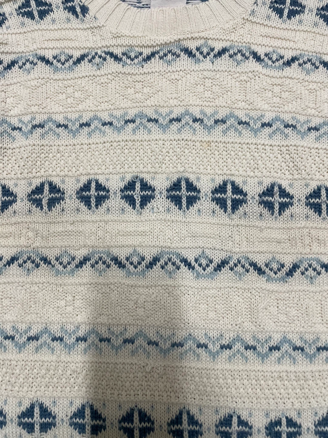METRO Cream & Blue Patterned Sweater - photo 3