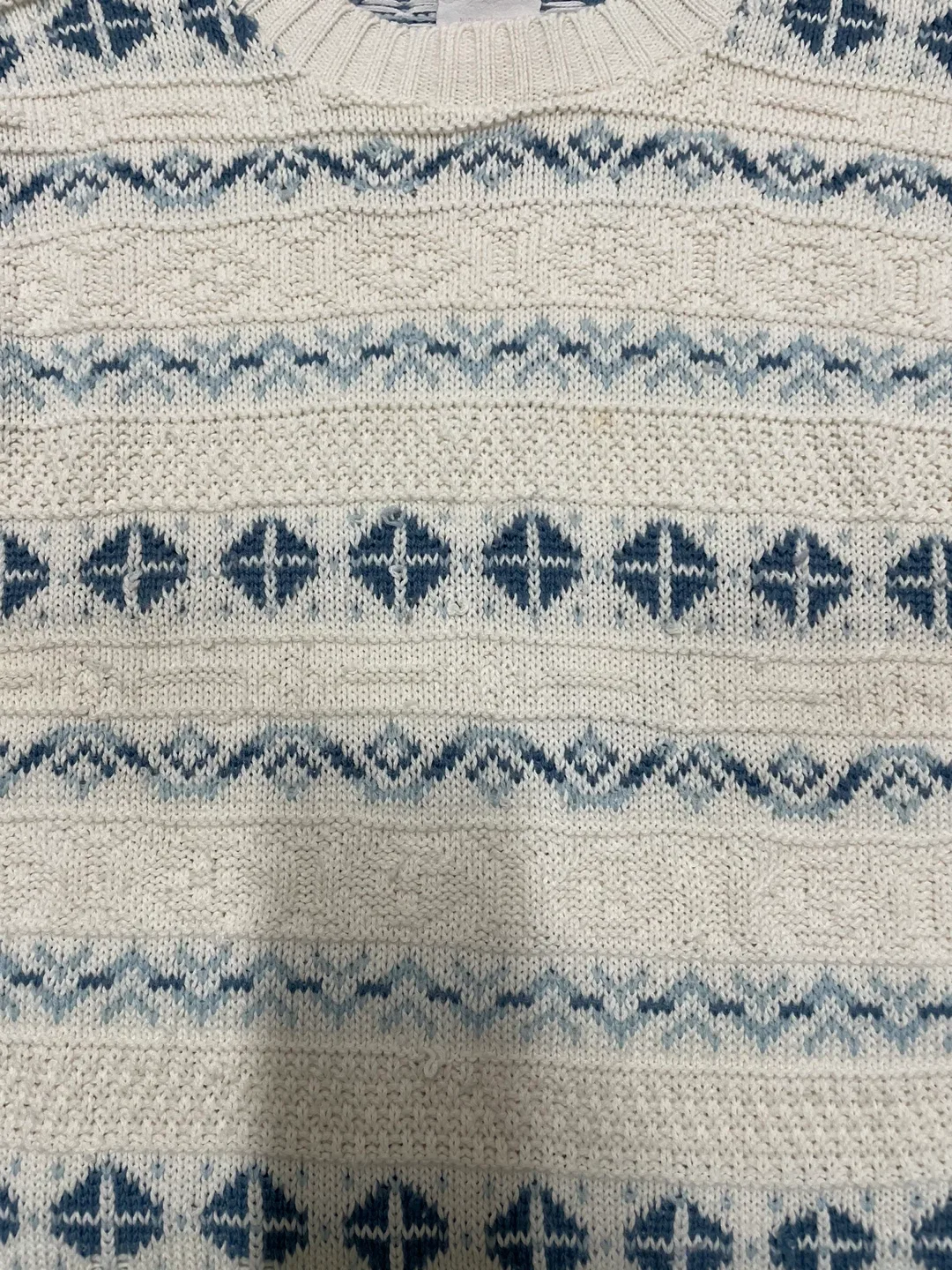 METRO Cream & Blue Patterned Sweater image indicator(3)