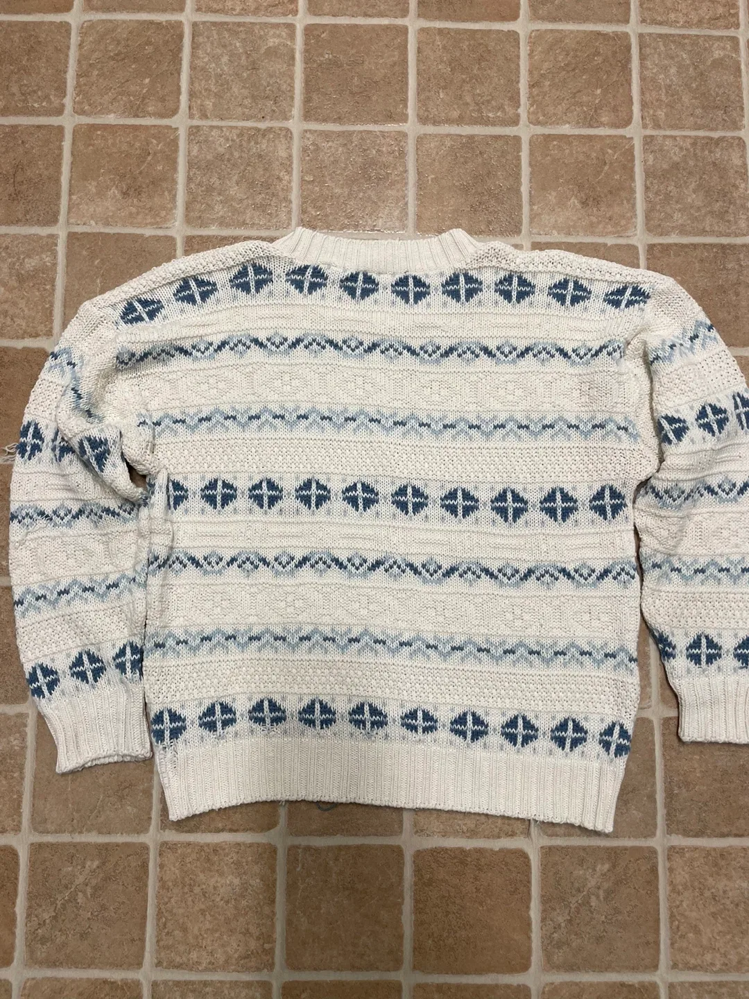 METRO Cream & Blue Patterned Sweater image indicator(2)