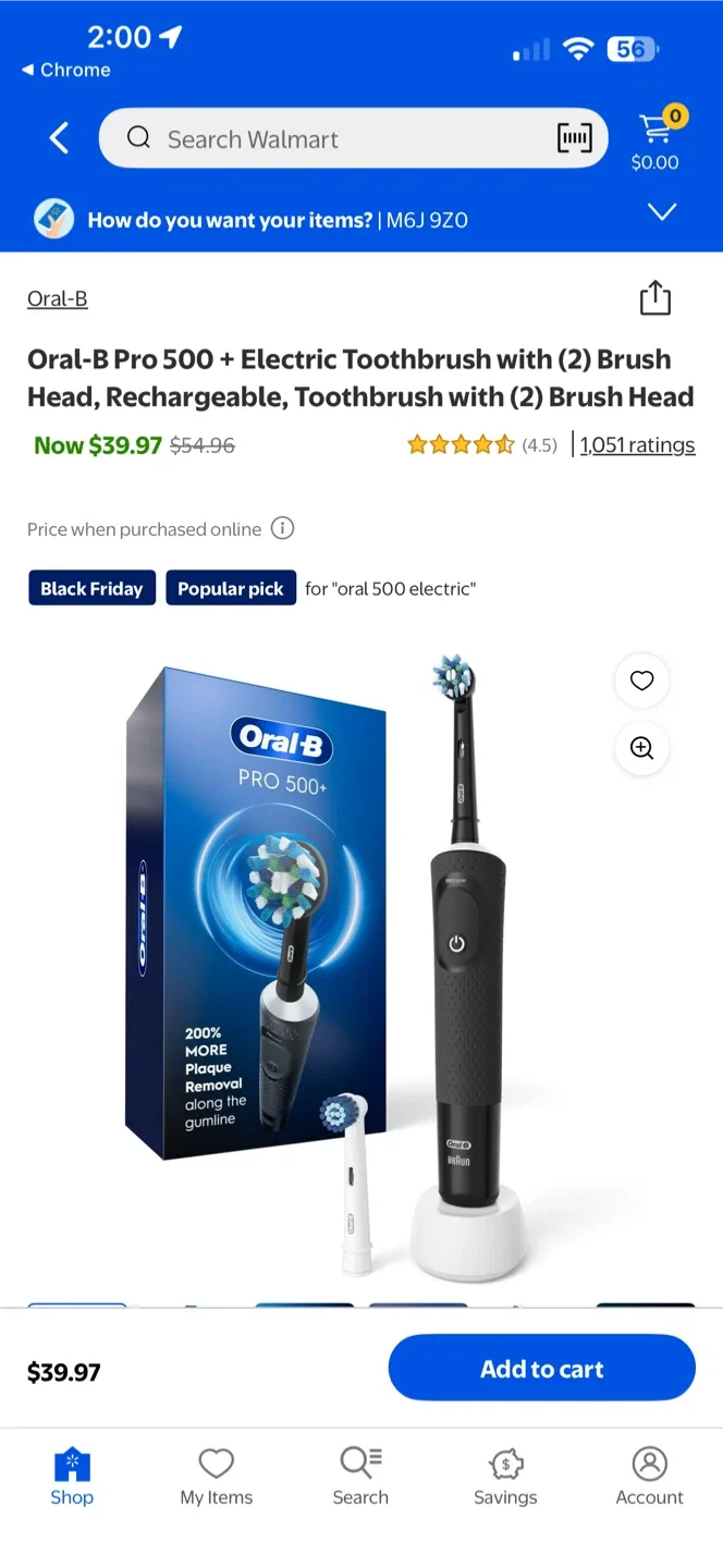 New Oral-B Pro 500+ Electric Toothbrush