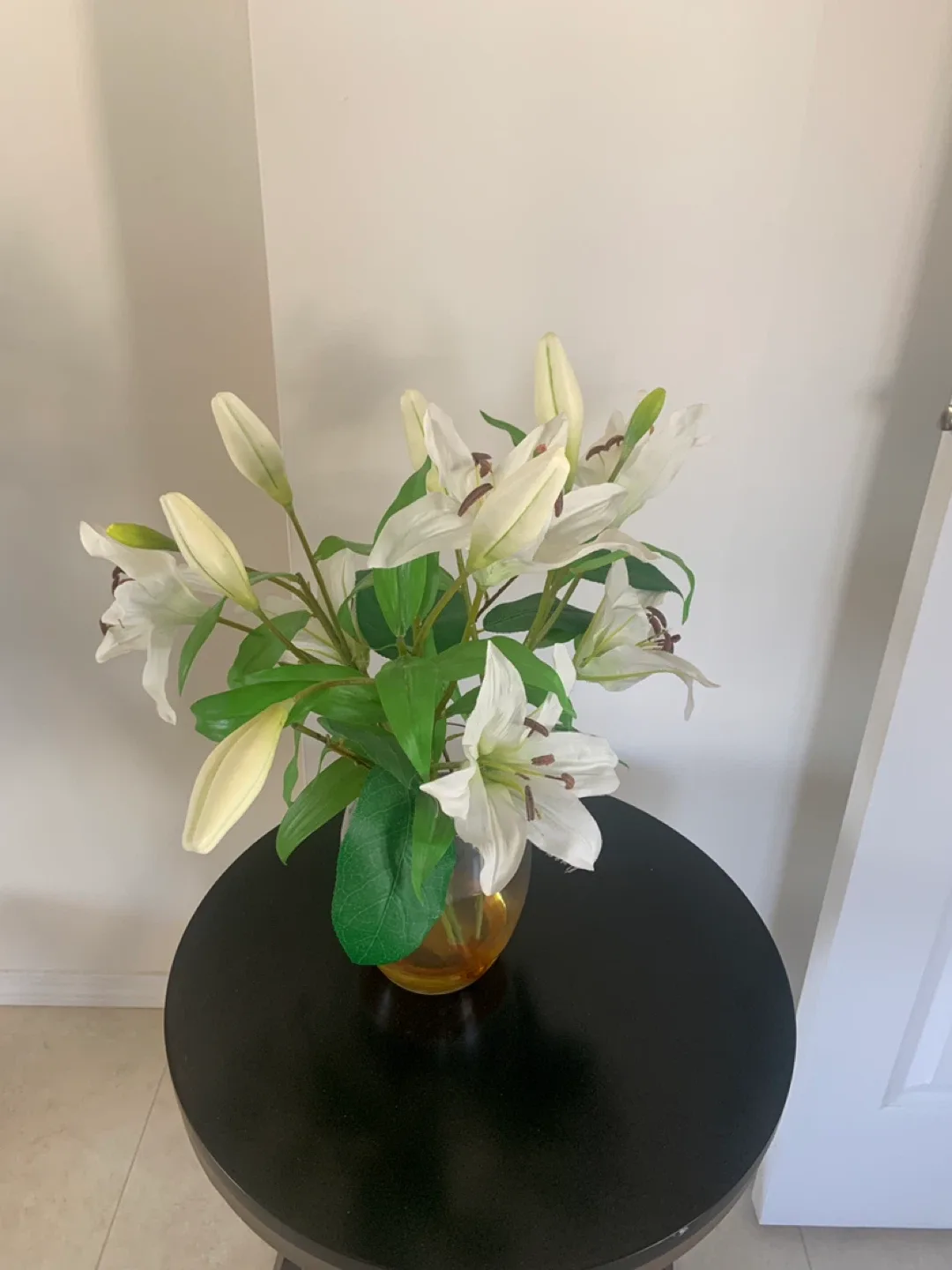 Artificial White Lily Arrangement
