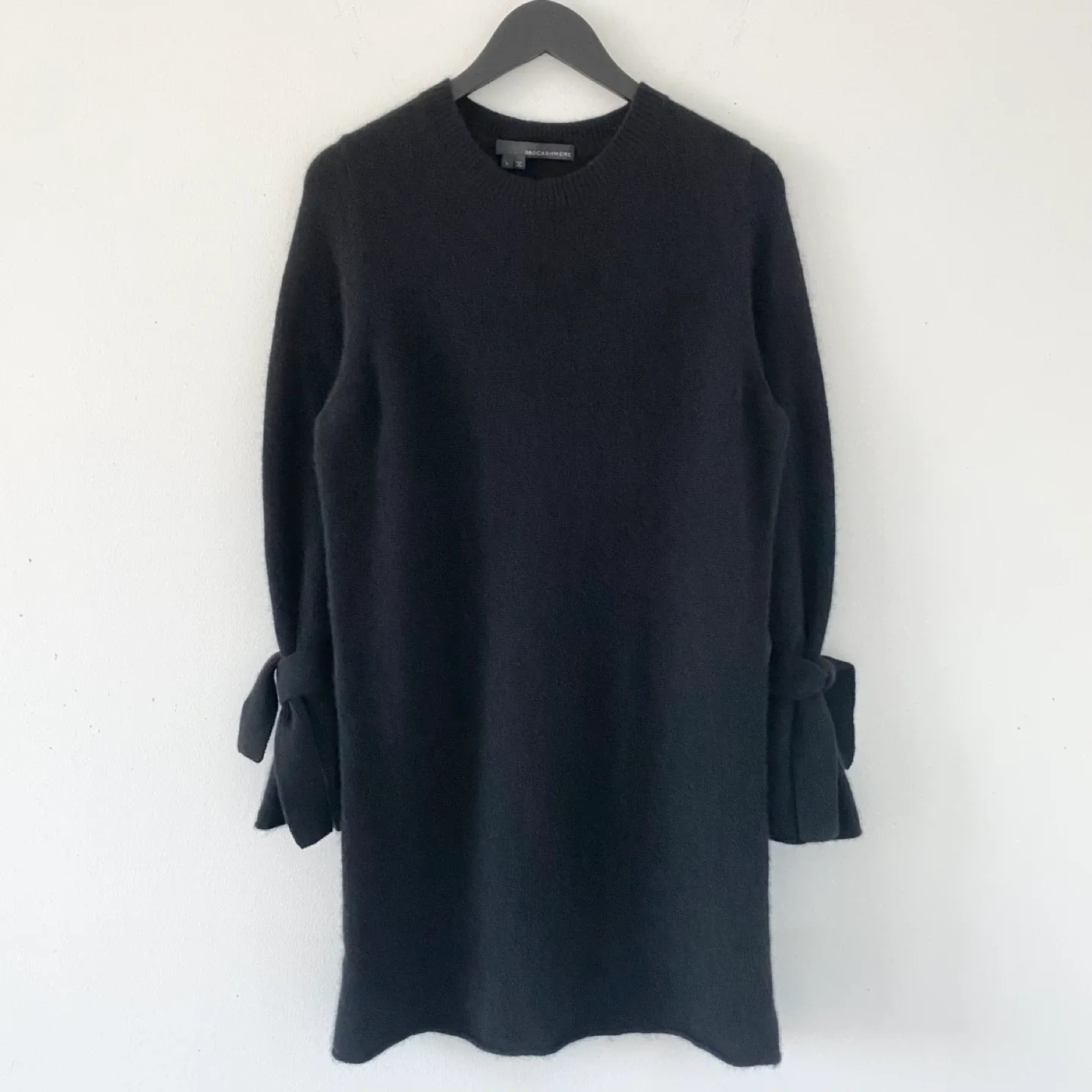 360 Cashmere 100% Cashmere Tie Sleeve Mini Dress thumbnail