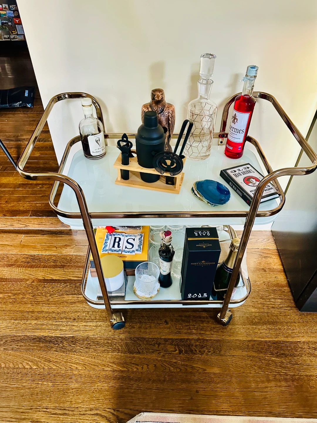 Gold & Glass Bar Cart - photo 2