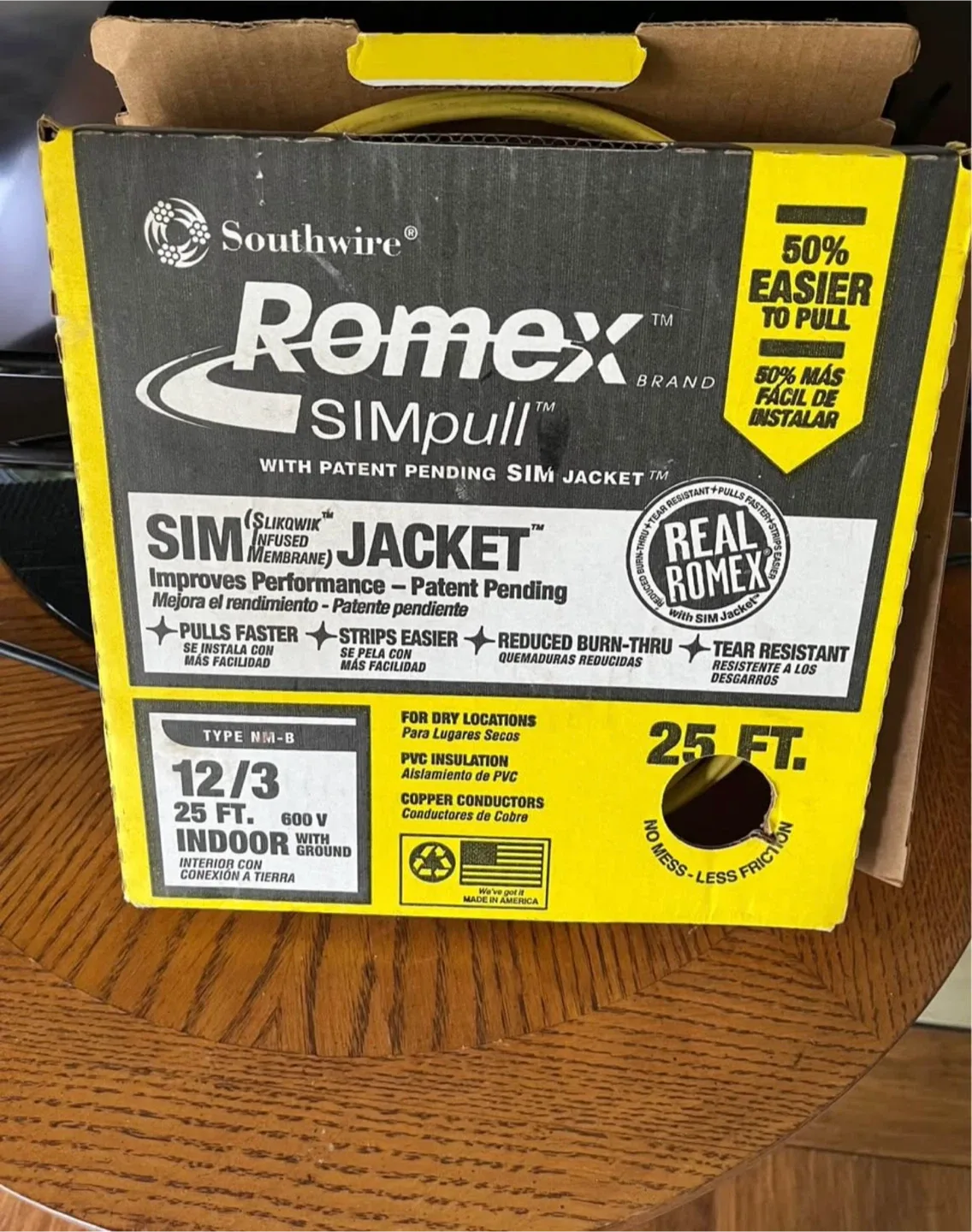 Southwire Romex Simpull 12/3 Wire - 25 ft.