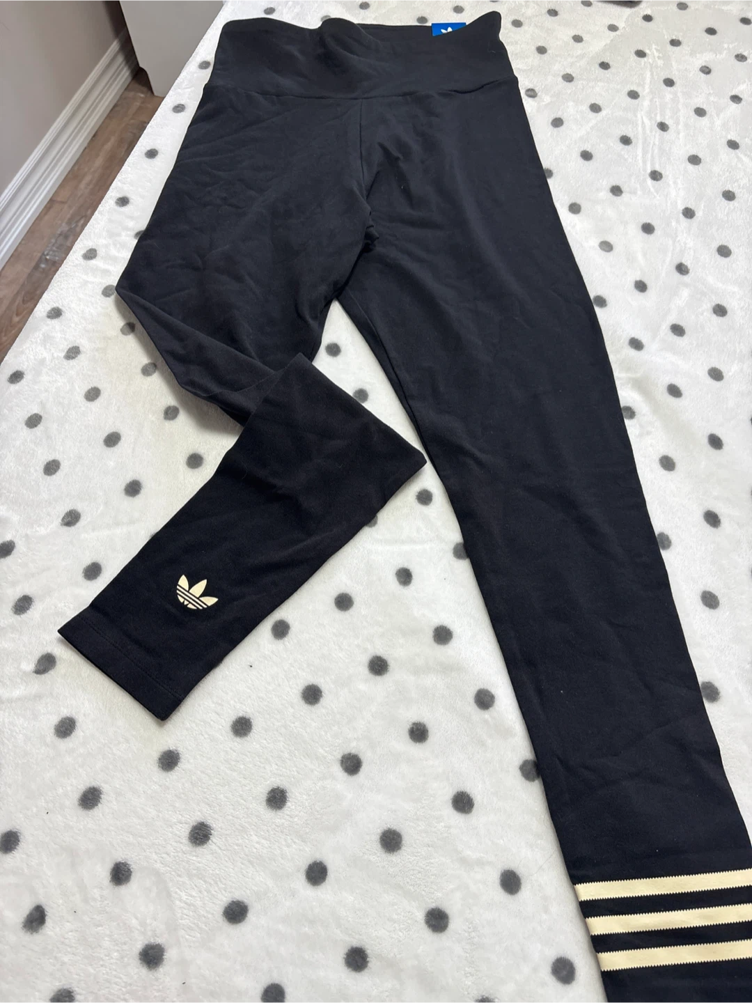 Adidas Black Leggings with Stripes