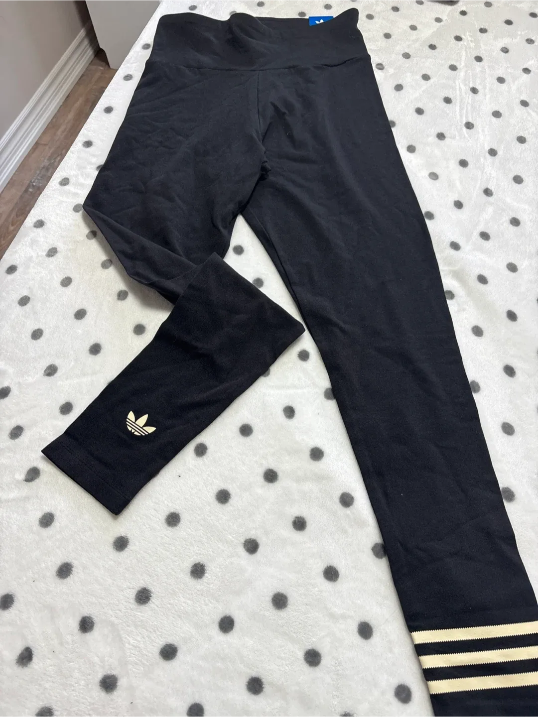 Adidas Black Leggings with Stripes