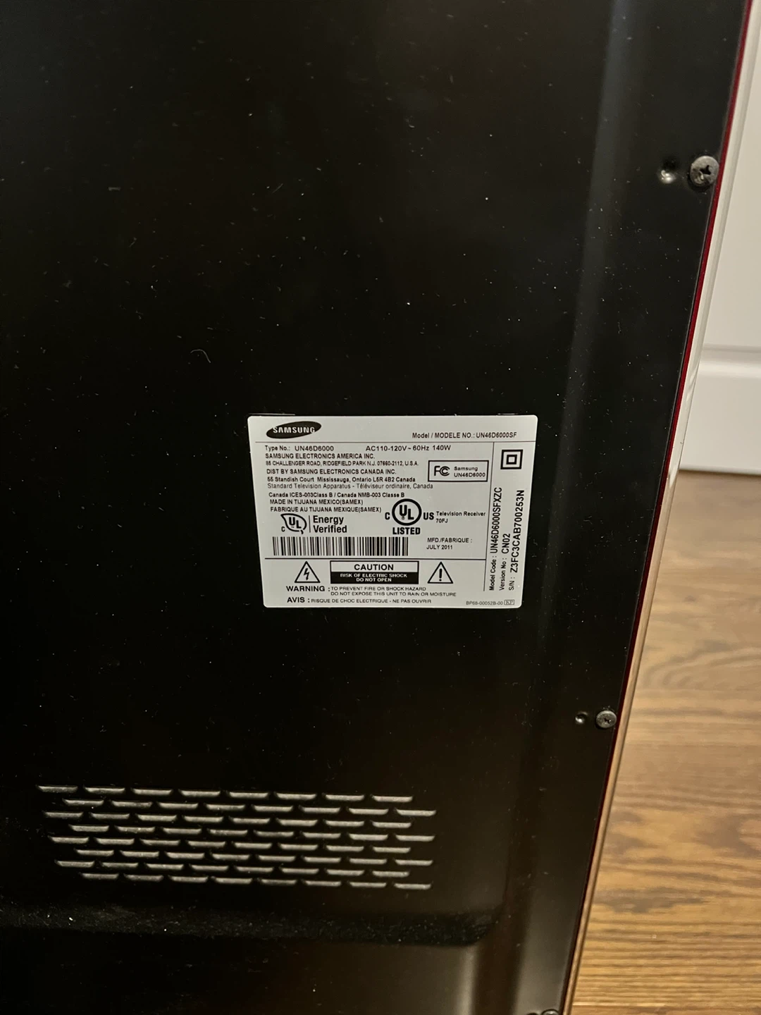 Samsung UN46C6000SF 46" TV - photo 3