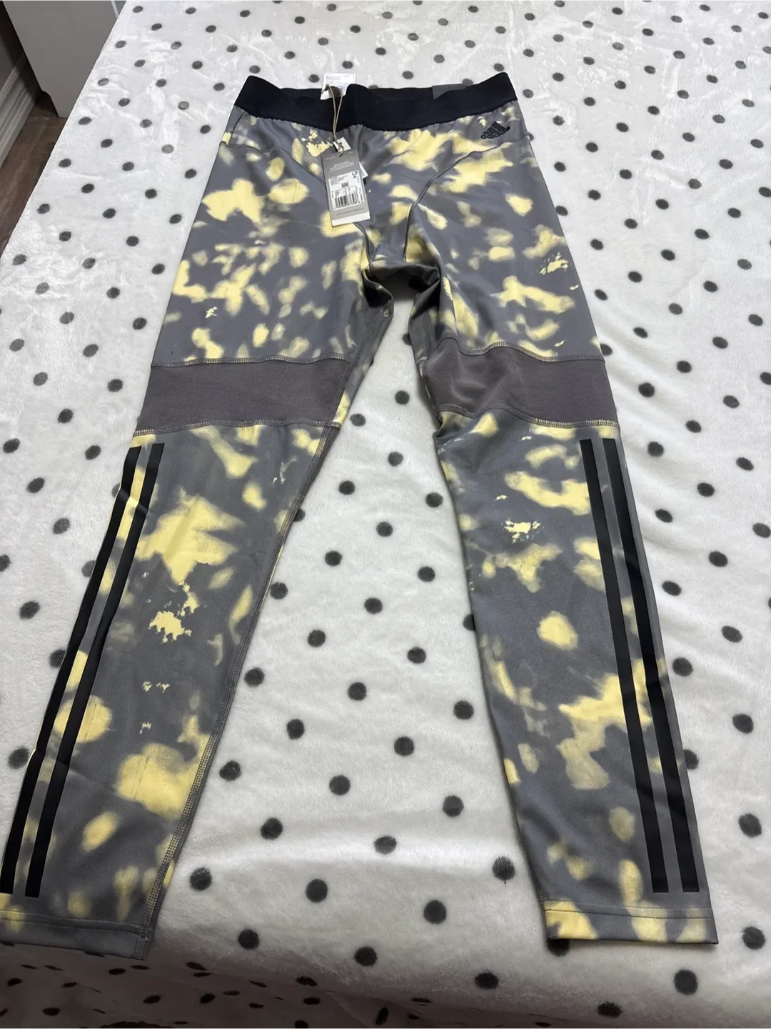 Adidas Women's Tights - Grey & Yellow