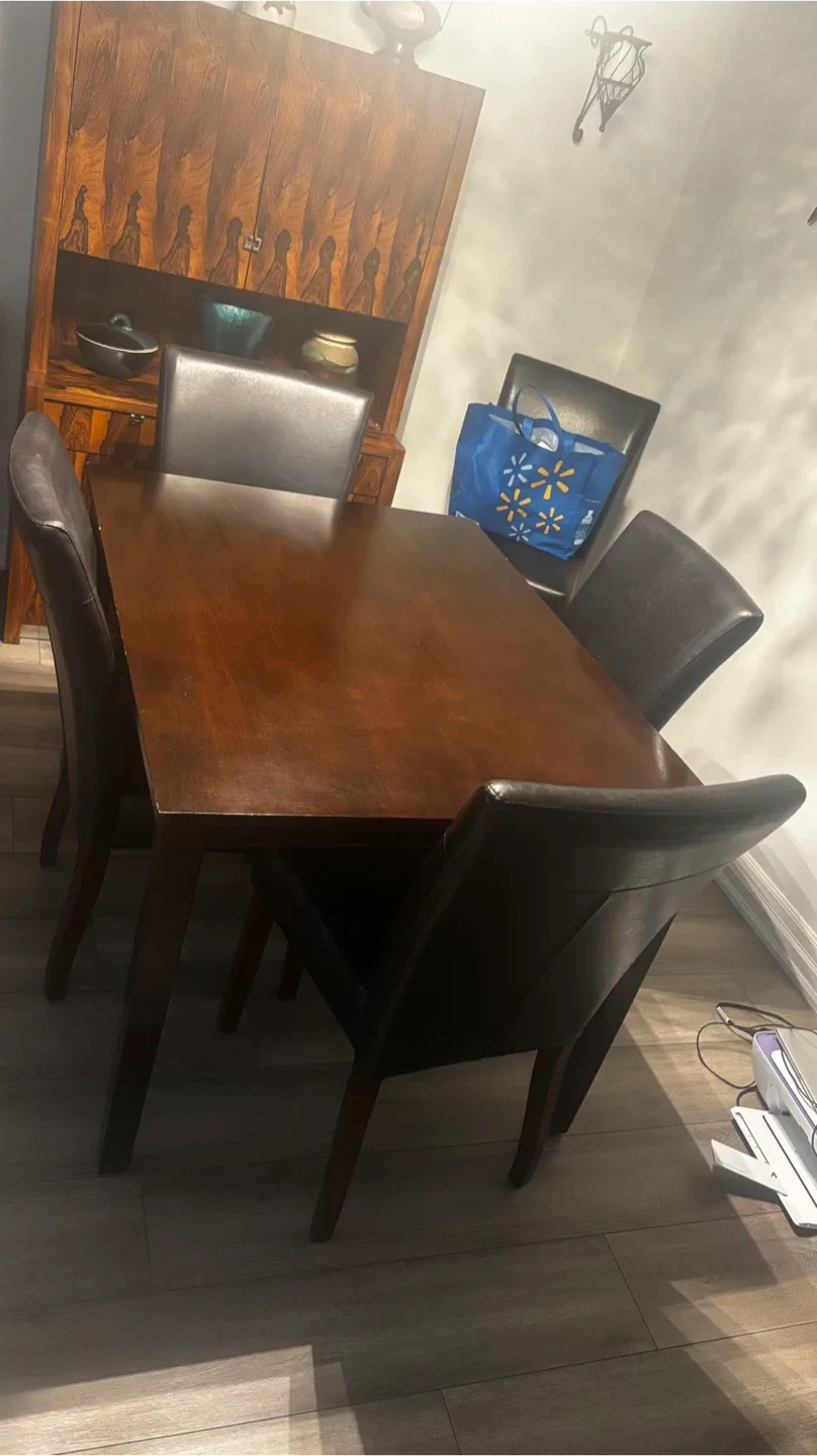 Dining Table with 6 Chairs - Dark Brown image indicator(2)