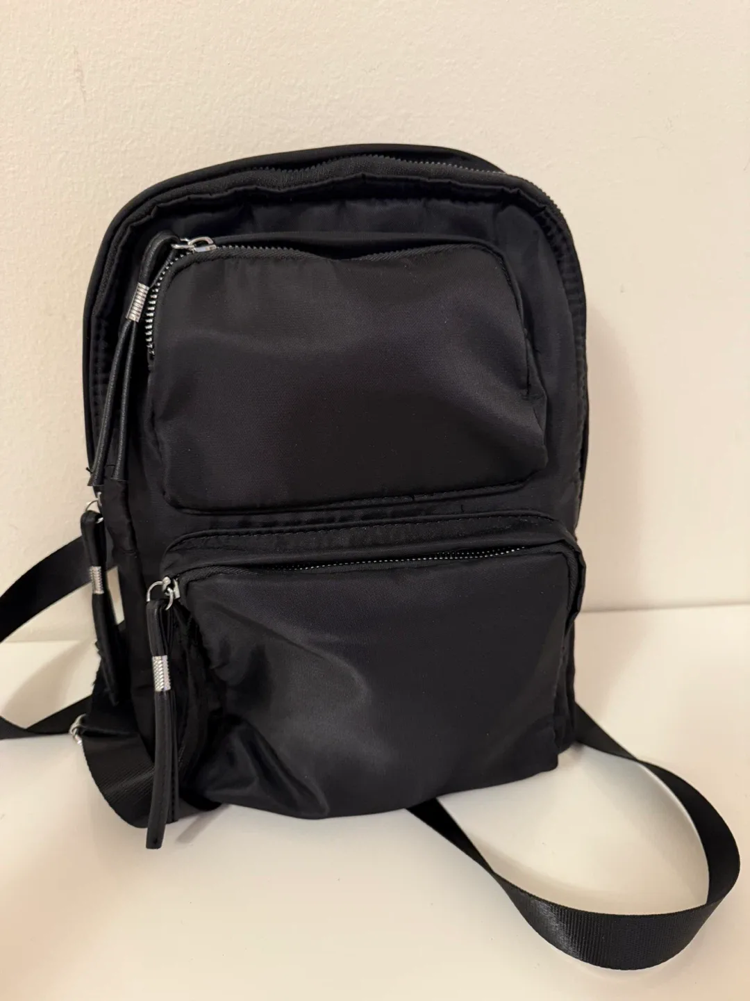 Black Nylon Mini Backpack image indicator(3)