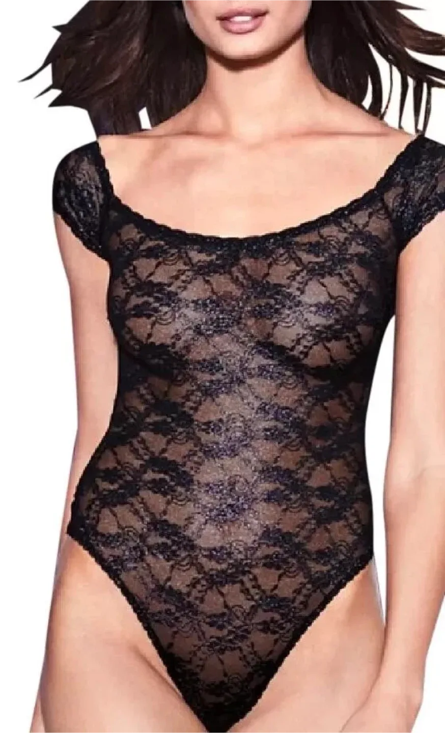 Victoria's Secret Black Lace Bodysuit image indicator(5)