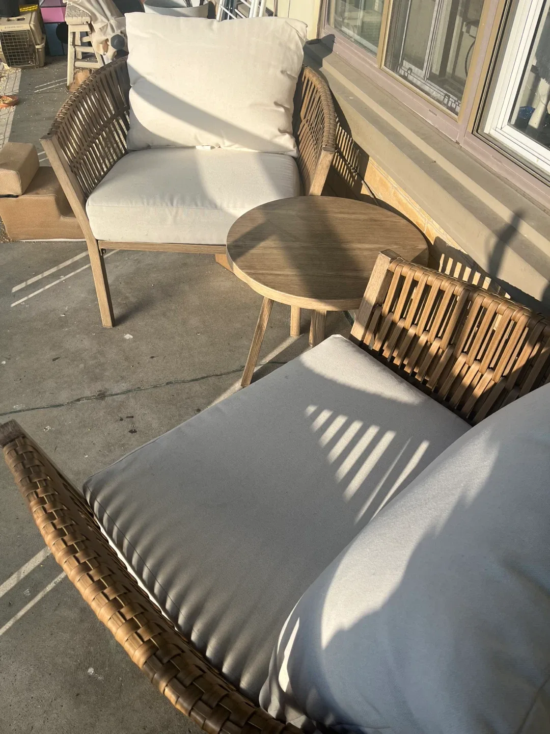 Outdoor Faux Wicker Patio Set - 2 Chairs & Table image indicator(2)