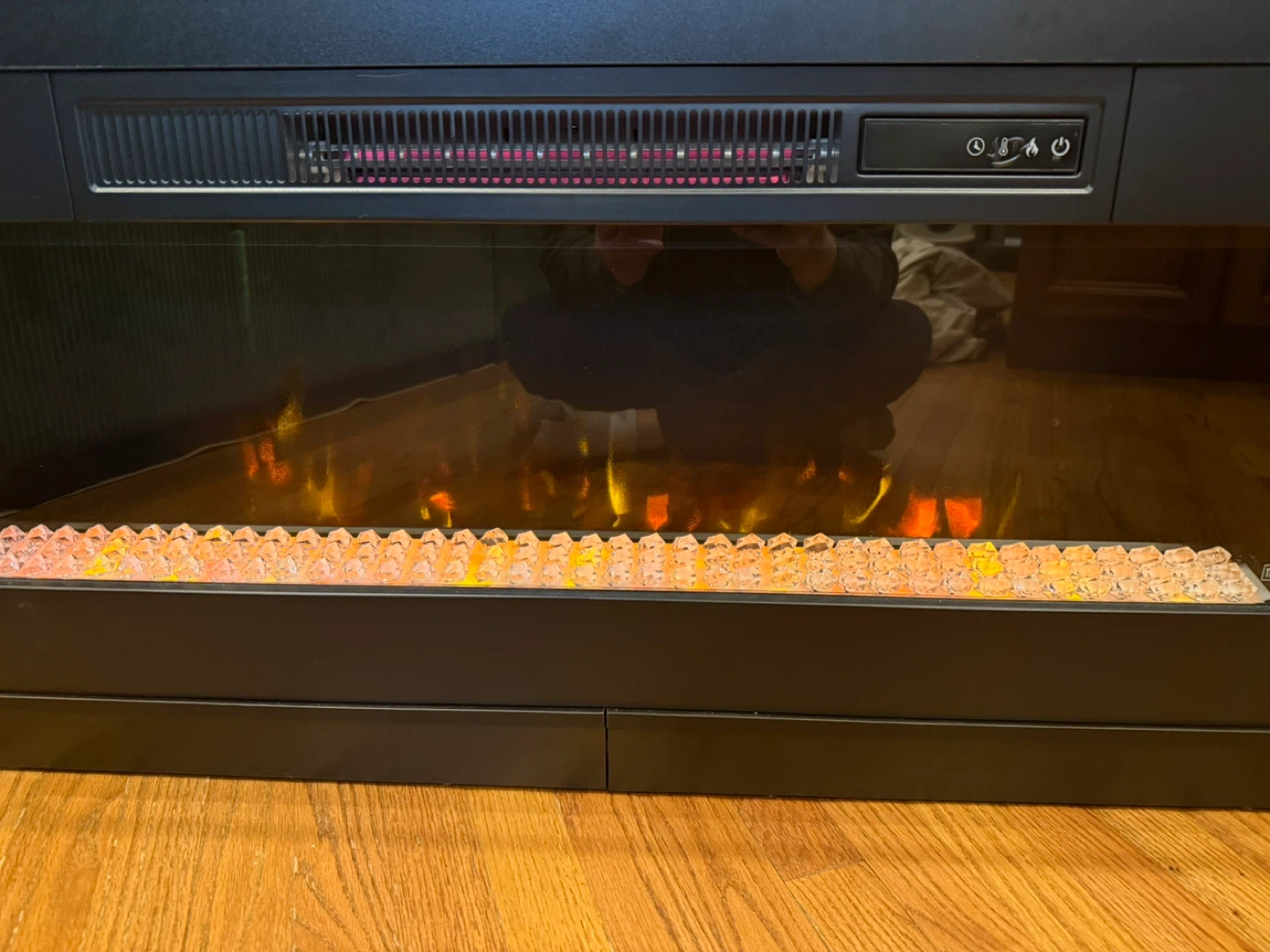 Black Electric Fireplace TV Stand