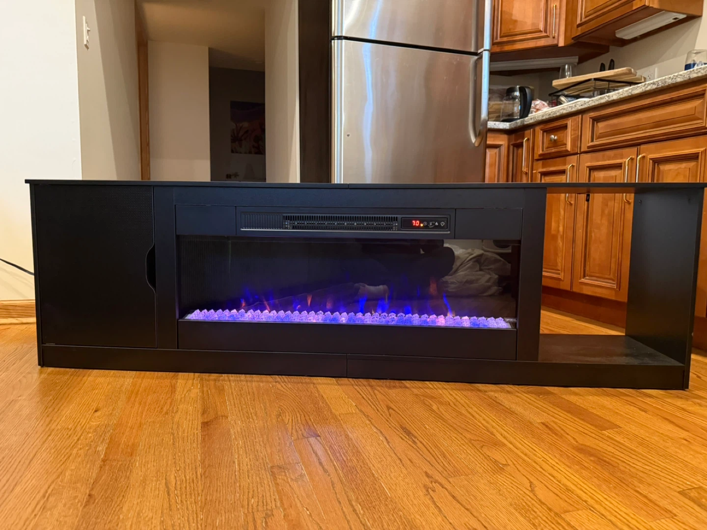 Black Electric Fireplace TV Stand - photo 2