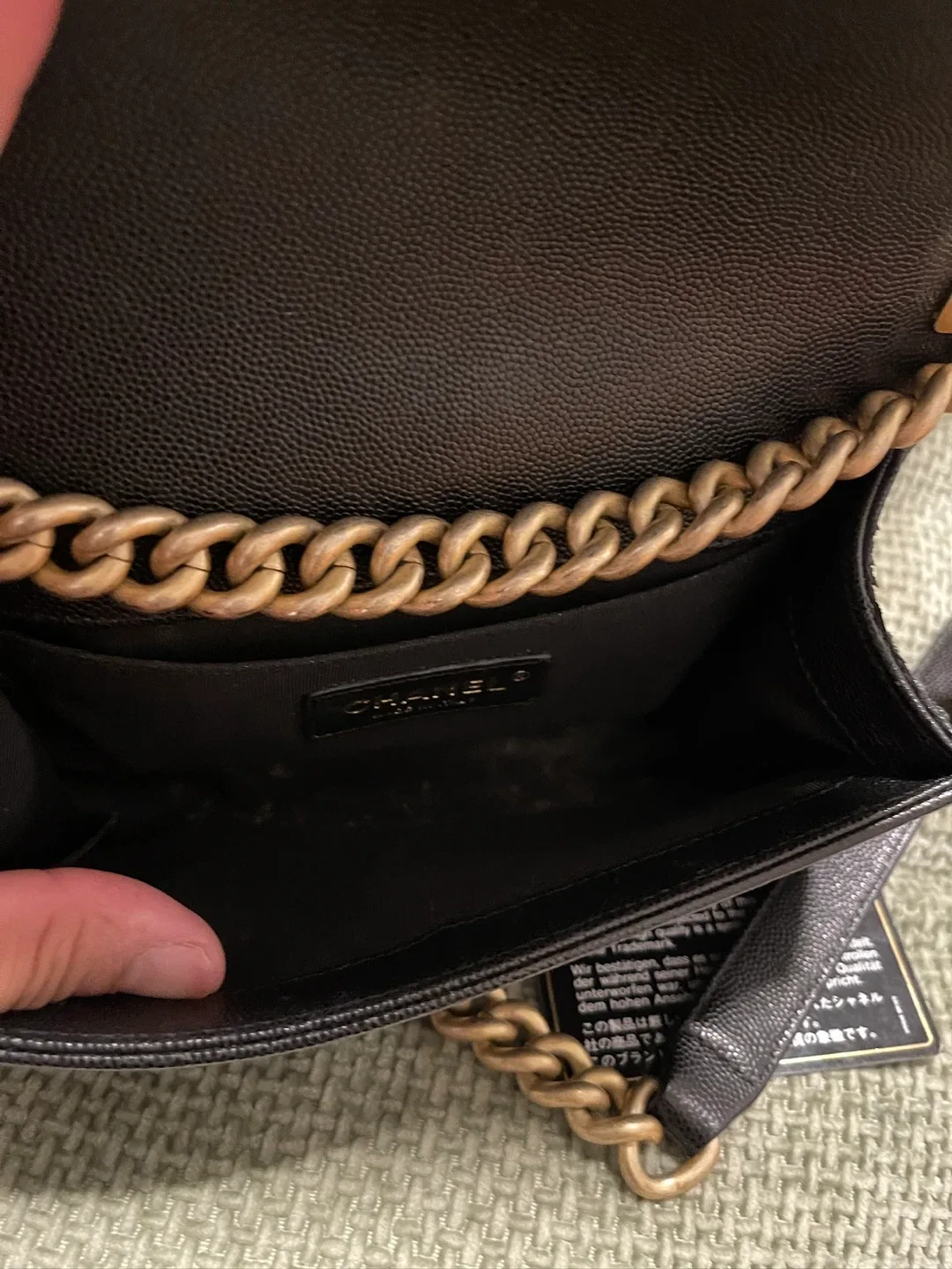 Chanel Black Quilted Caviar Small Boy Handbag image indicator(2)