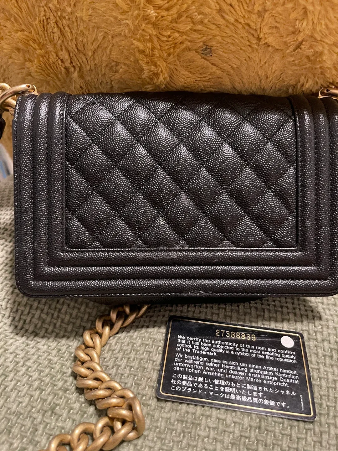 Chanel Black Quilted Caviar Small Boy Handbag image indicator(3)