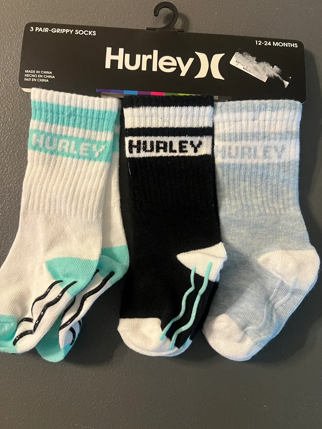 Hurley Socks 12-24 Months - 3 Pairs