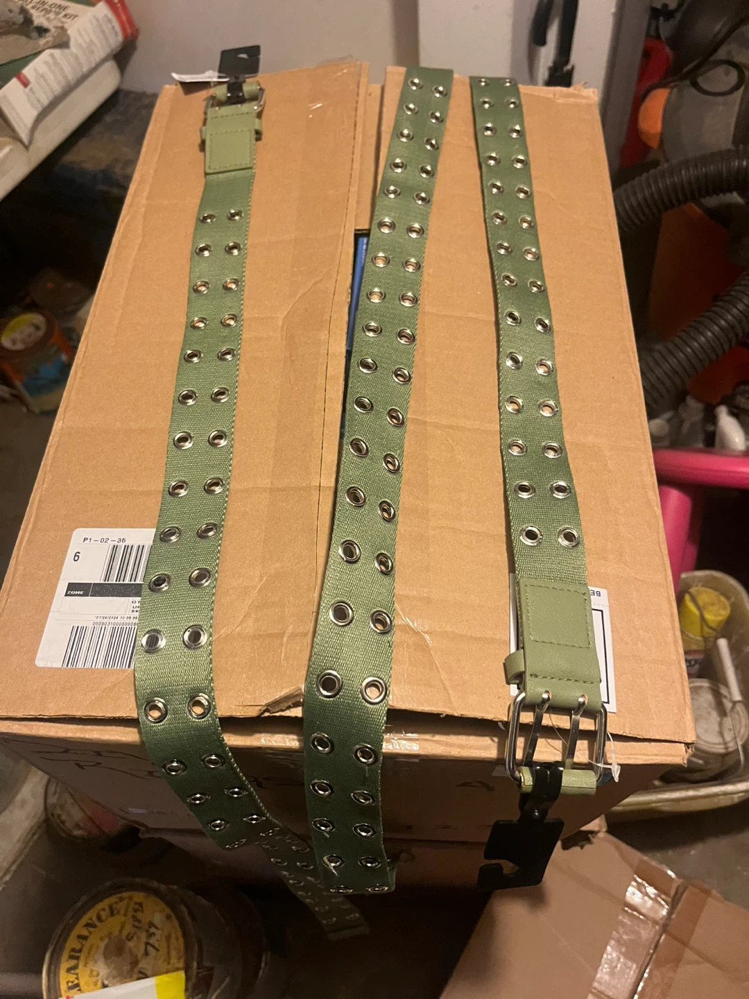 Green Grommet Belt - New with Tags
