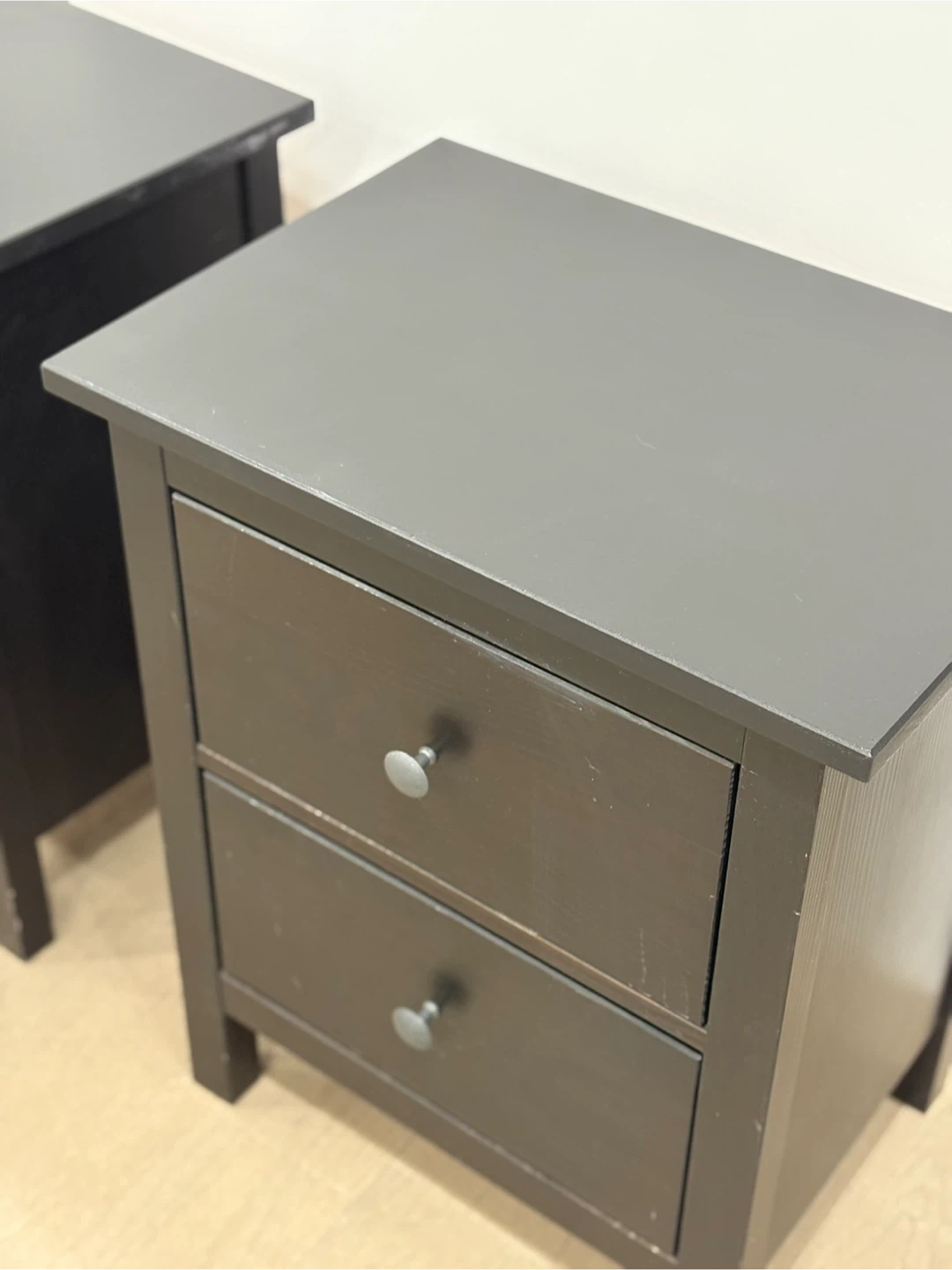 Pair of 2-Drawer Nightstands - Brown/Black - photo 3
