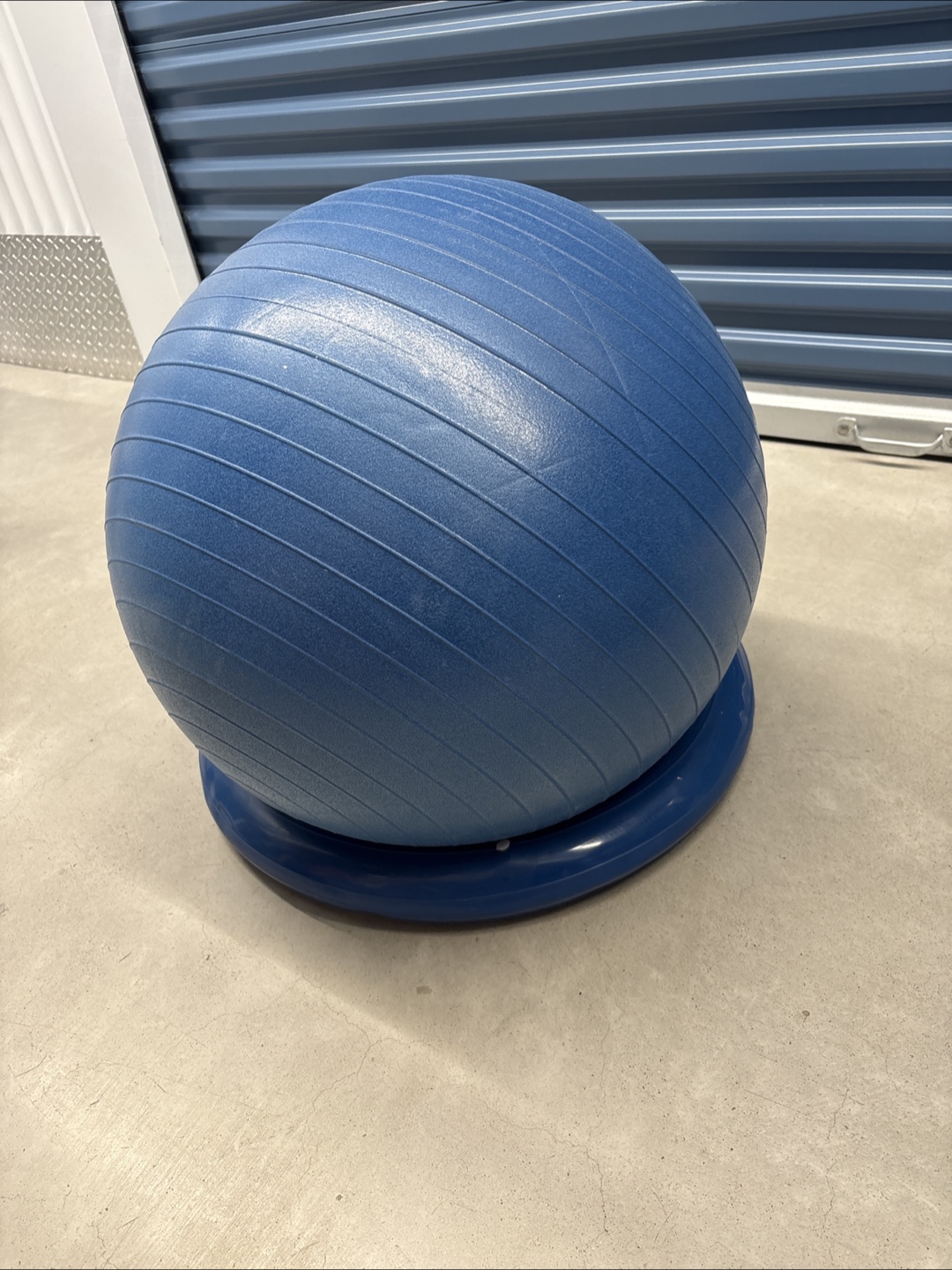 Blue Exercise Ball with Base
