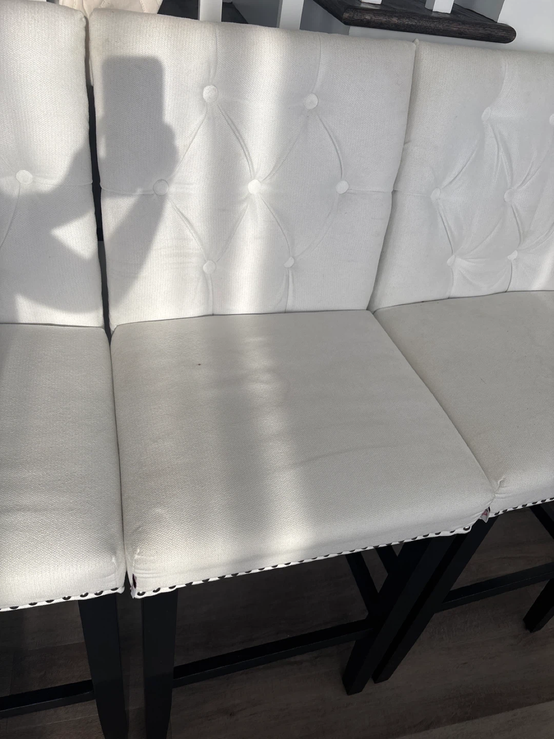 White Upholstered Bar Stools - photo 5