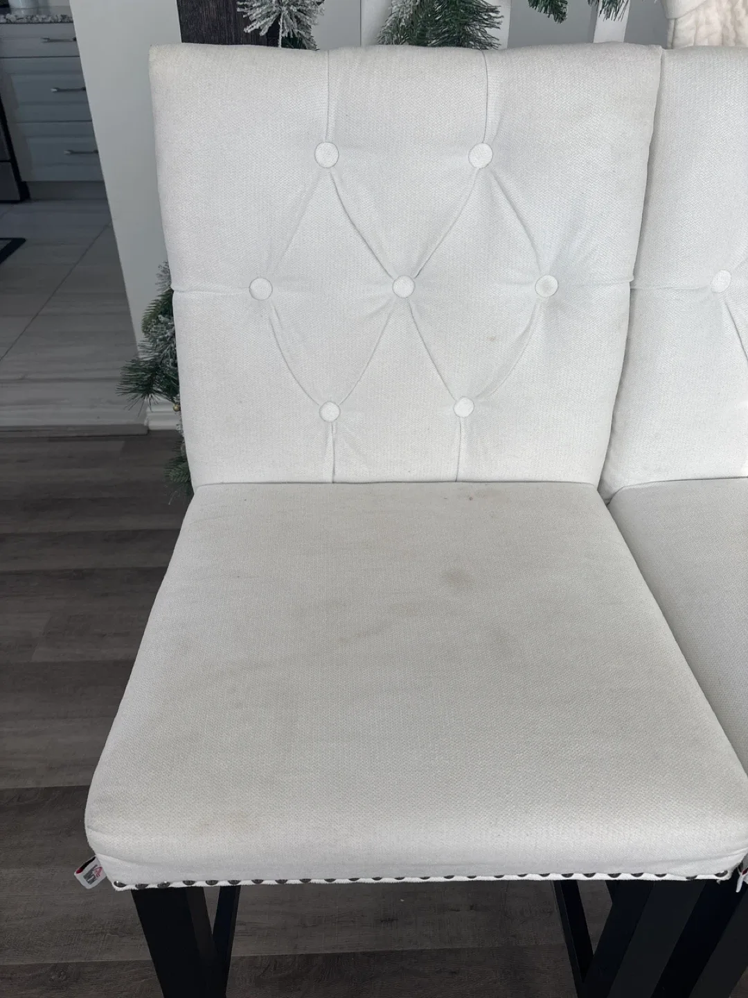 White Upholstered Bar Stools image indicator(3)