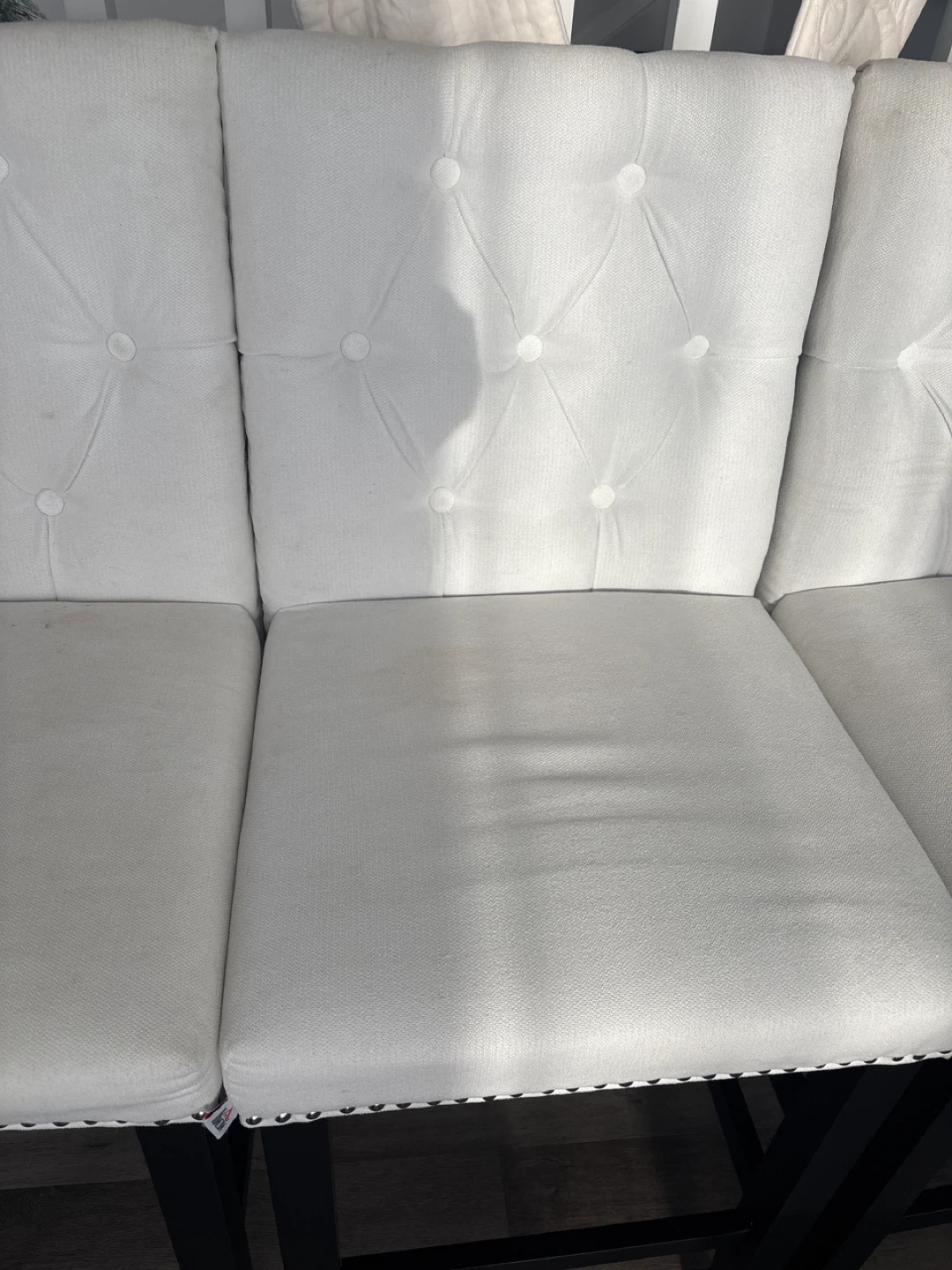 White Upholstered Bar Stools - photo 4