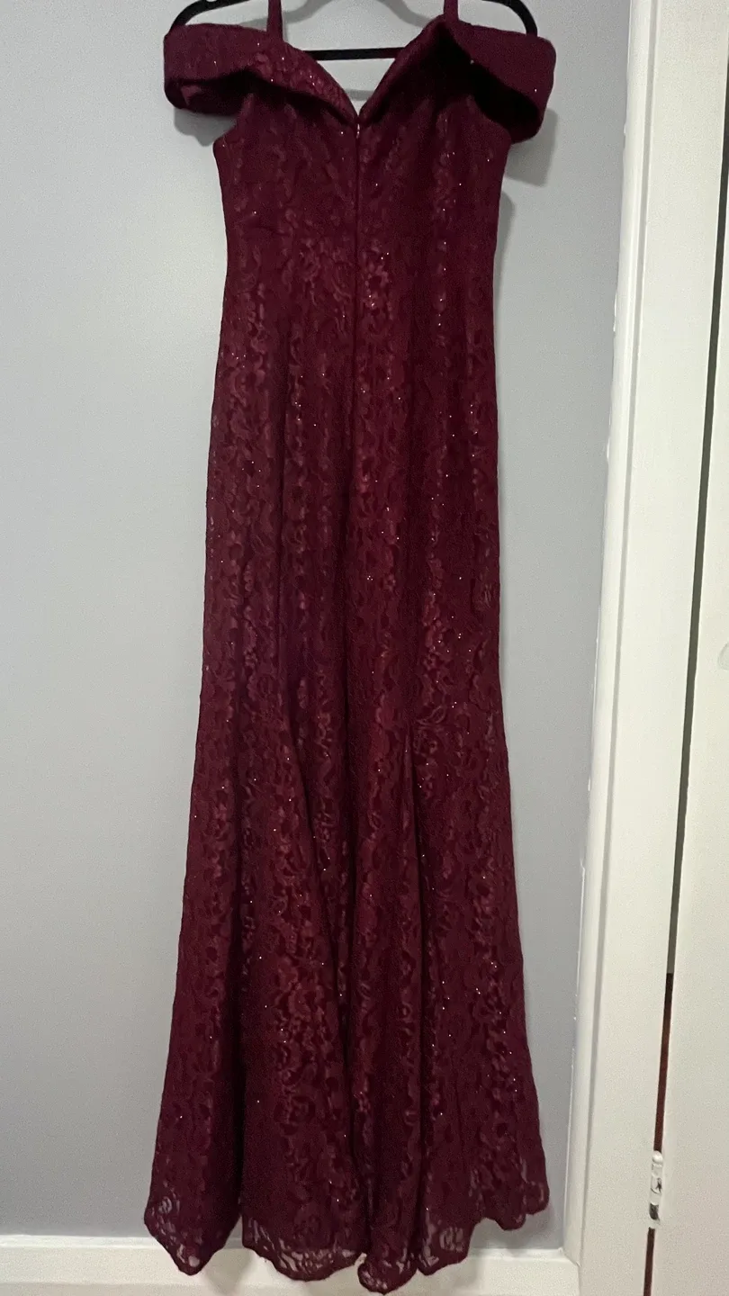 R&M Richards Burgundy Lace Gown - Size 6 image indicator(3)