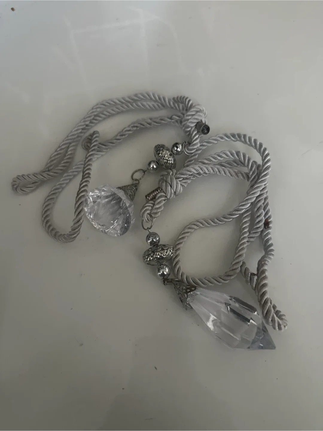 Grey with Gem Curtain Holders