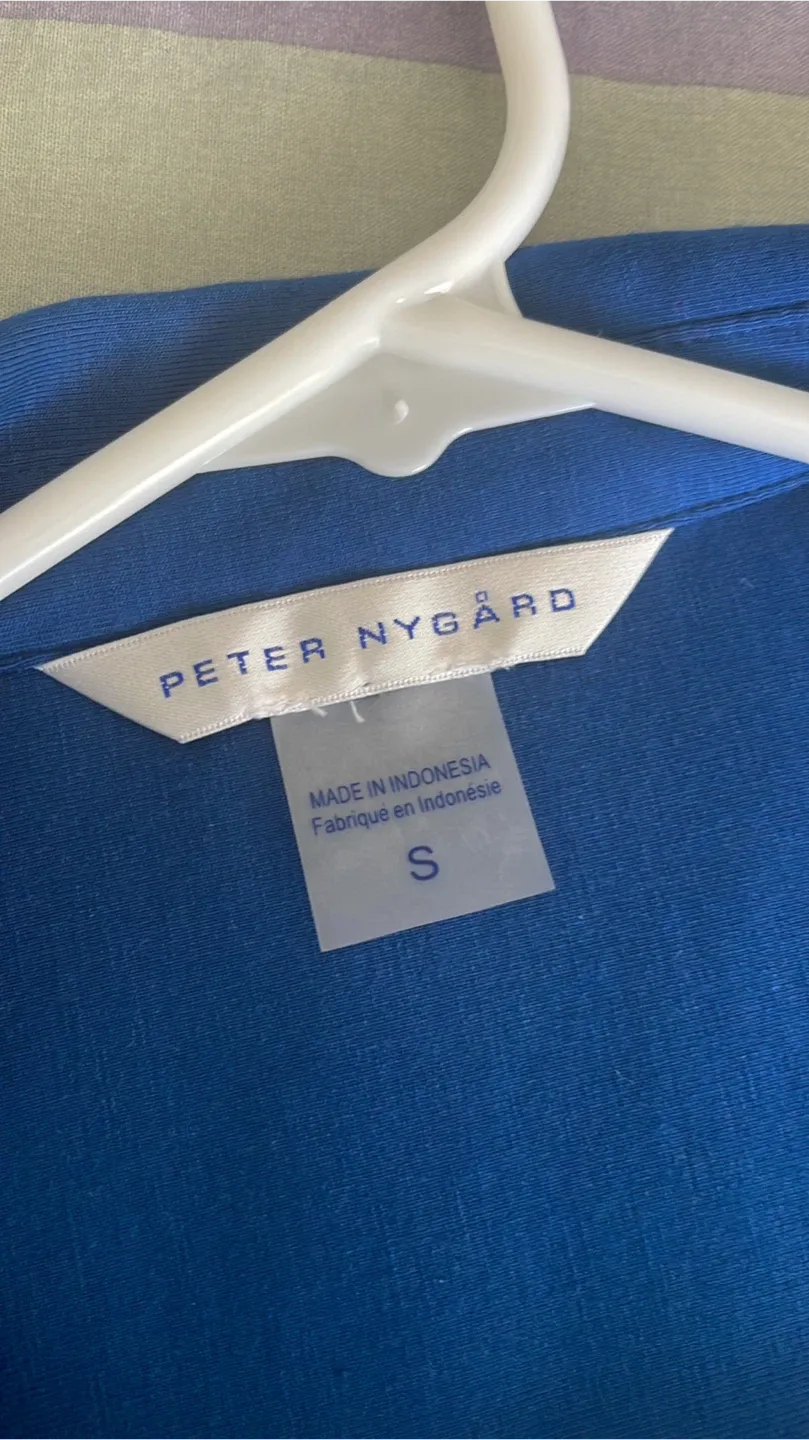 Peter Nygård Blue Button-Up Shirt - Size S image indicator(3)
