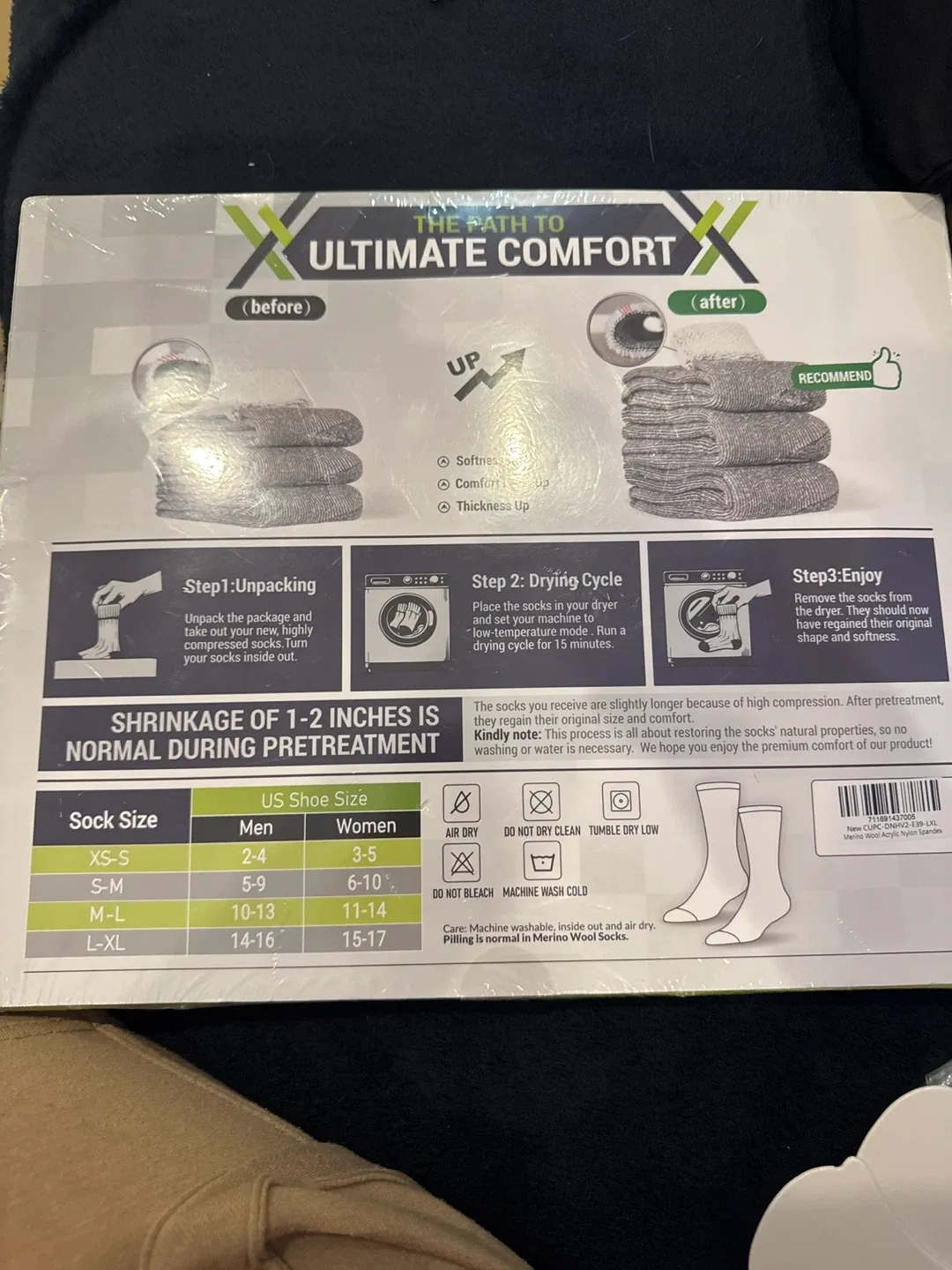 Wool Thermal Socks, Size M-L (10-13 Men's) image indicator(2)