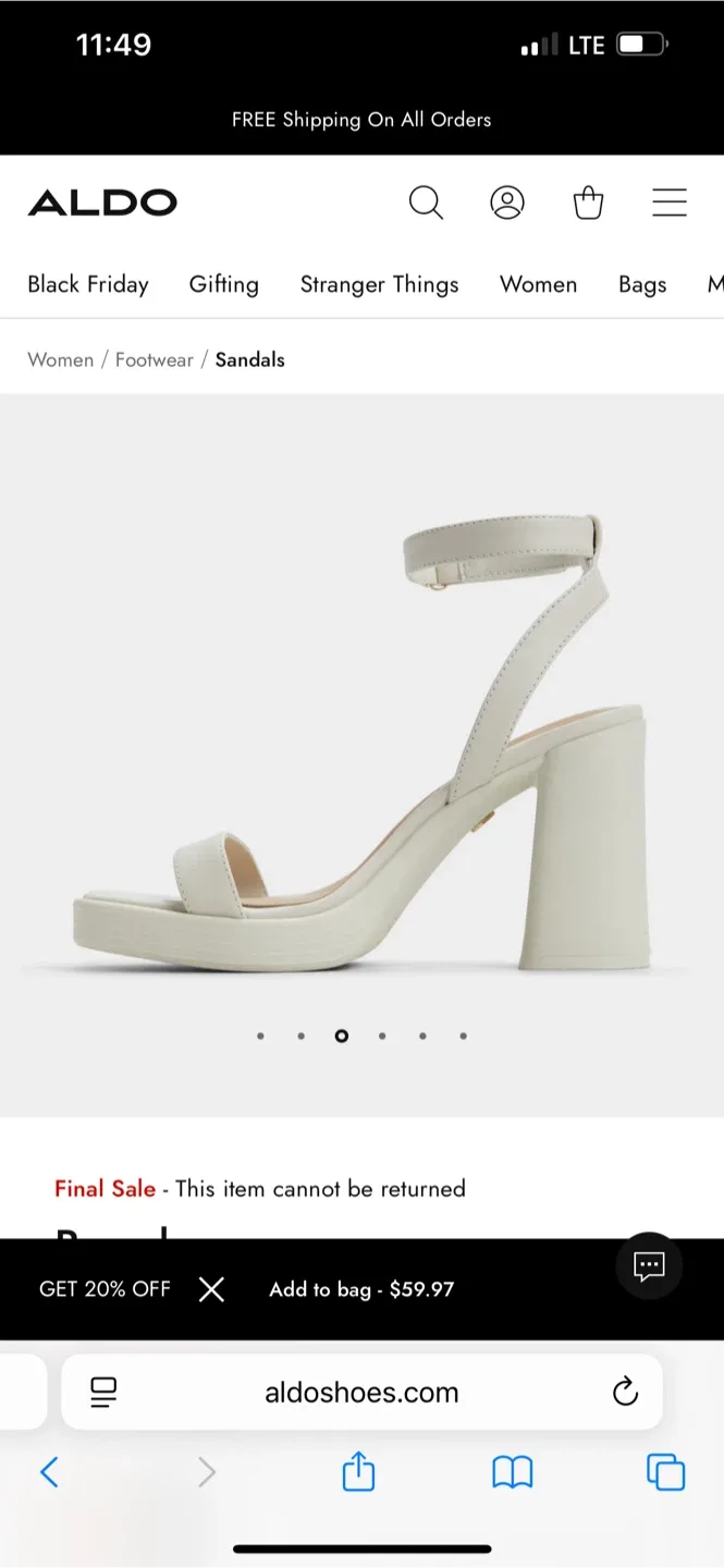 Aldo White Sandals
