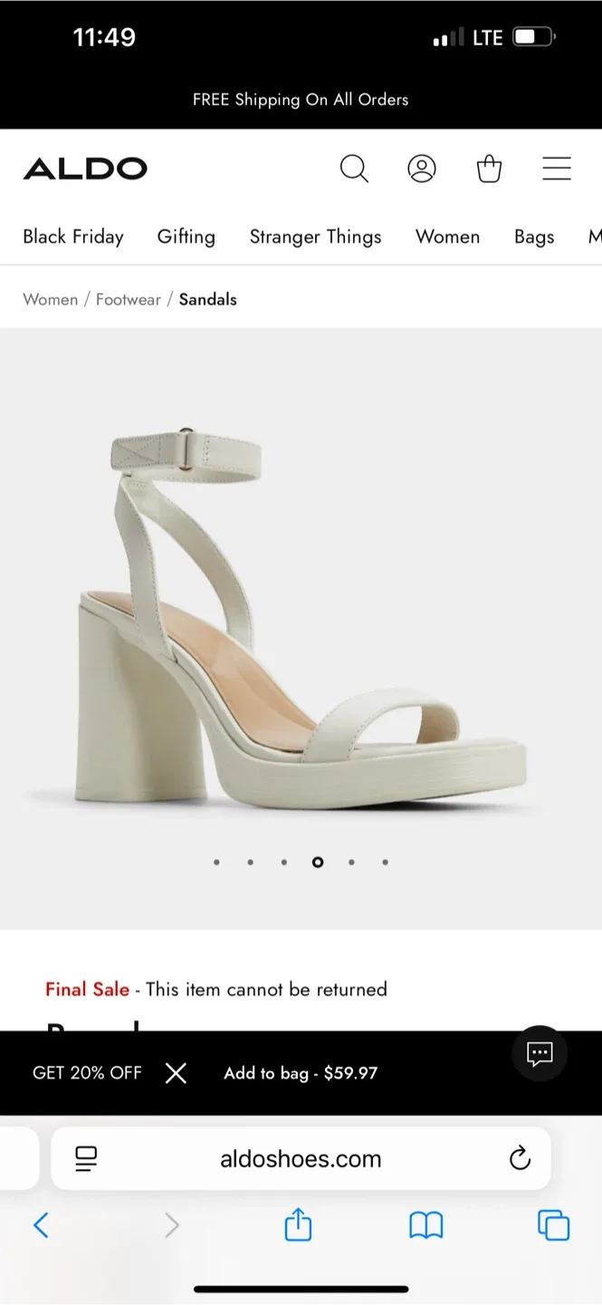 Aldo White Sandals image indicator(2)