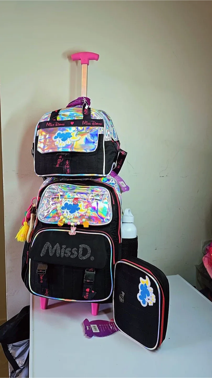Miss D. Kids Rolling Backpack with Lunch Bag image indicator(2)