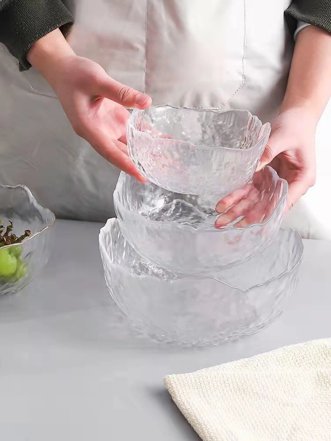 Textured Glass Bowl Set - photo 4